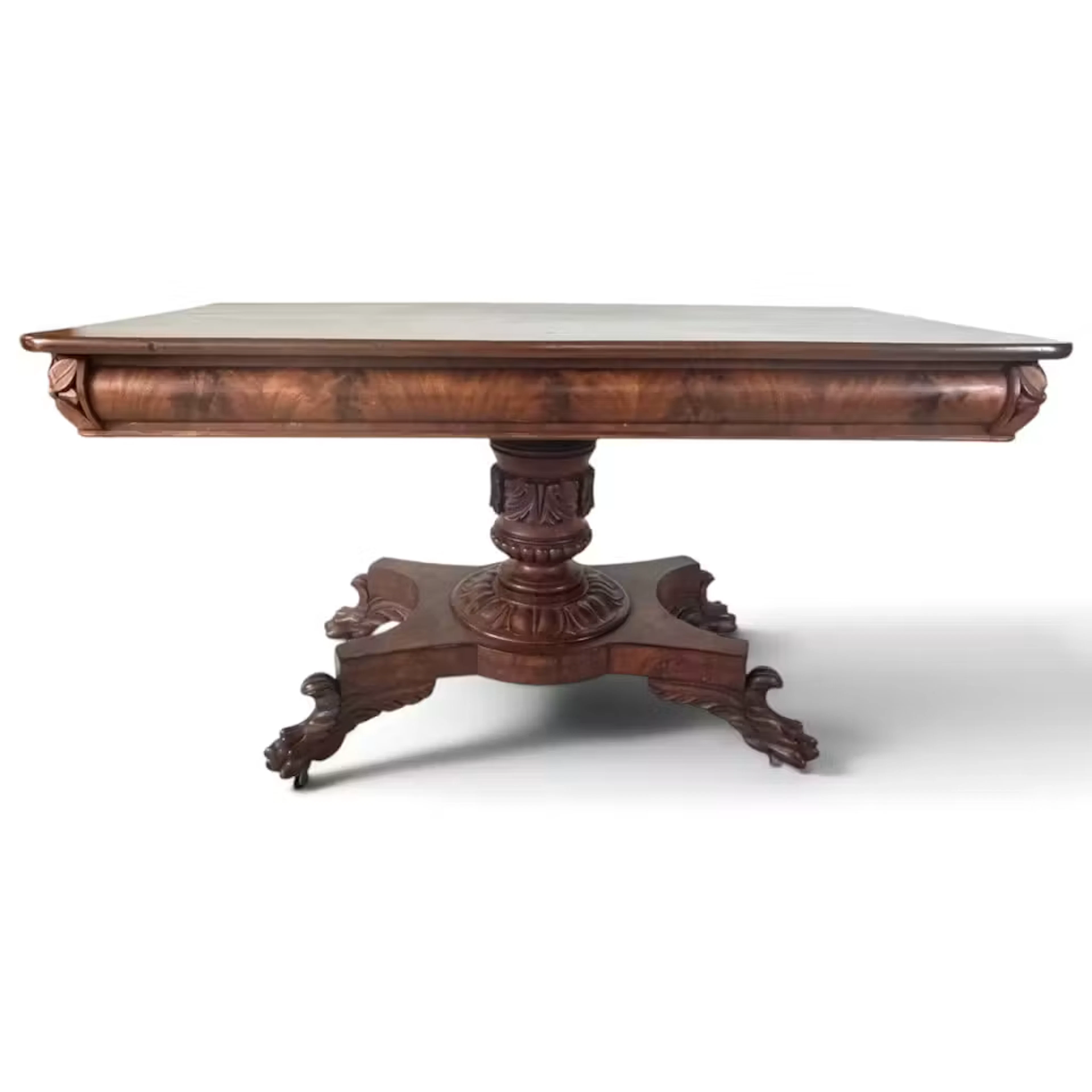 Lot 246: Classical Carved Mahogany Paw-Foot Table