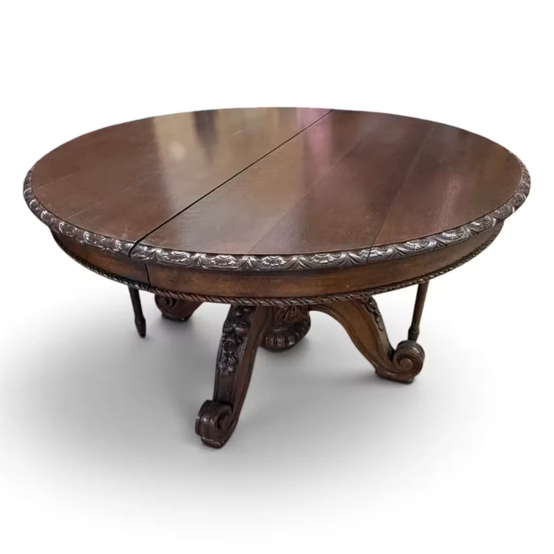 Lot 203A: French Carved Oak Extension Dining Table