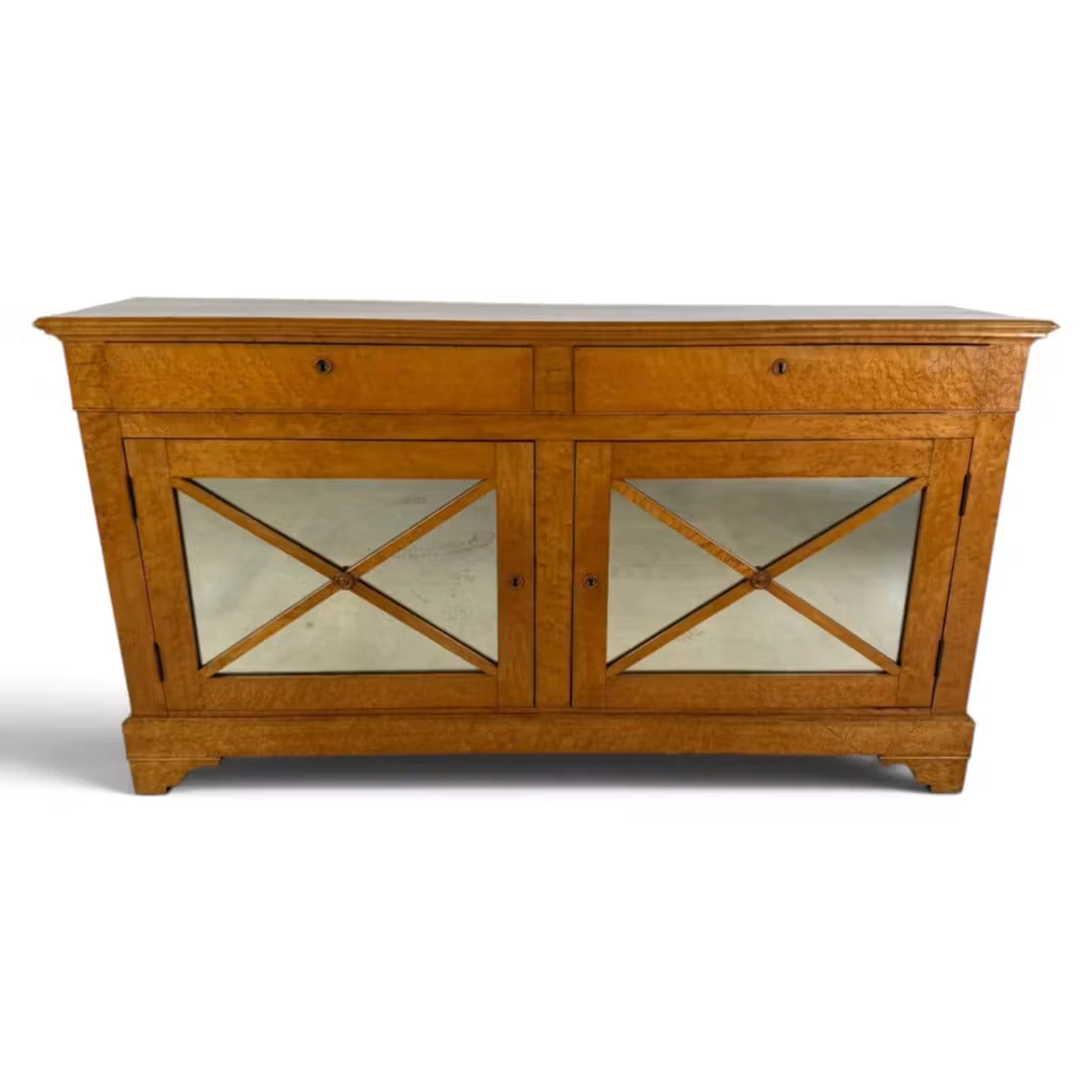 Lot 156: French Bird's-Eye Maple Mirrored Sideboard