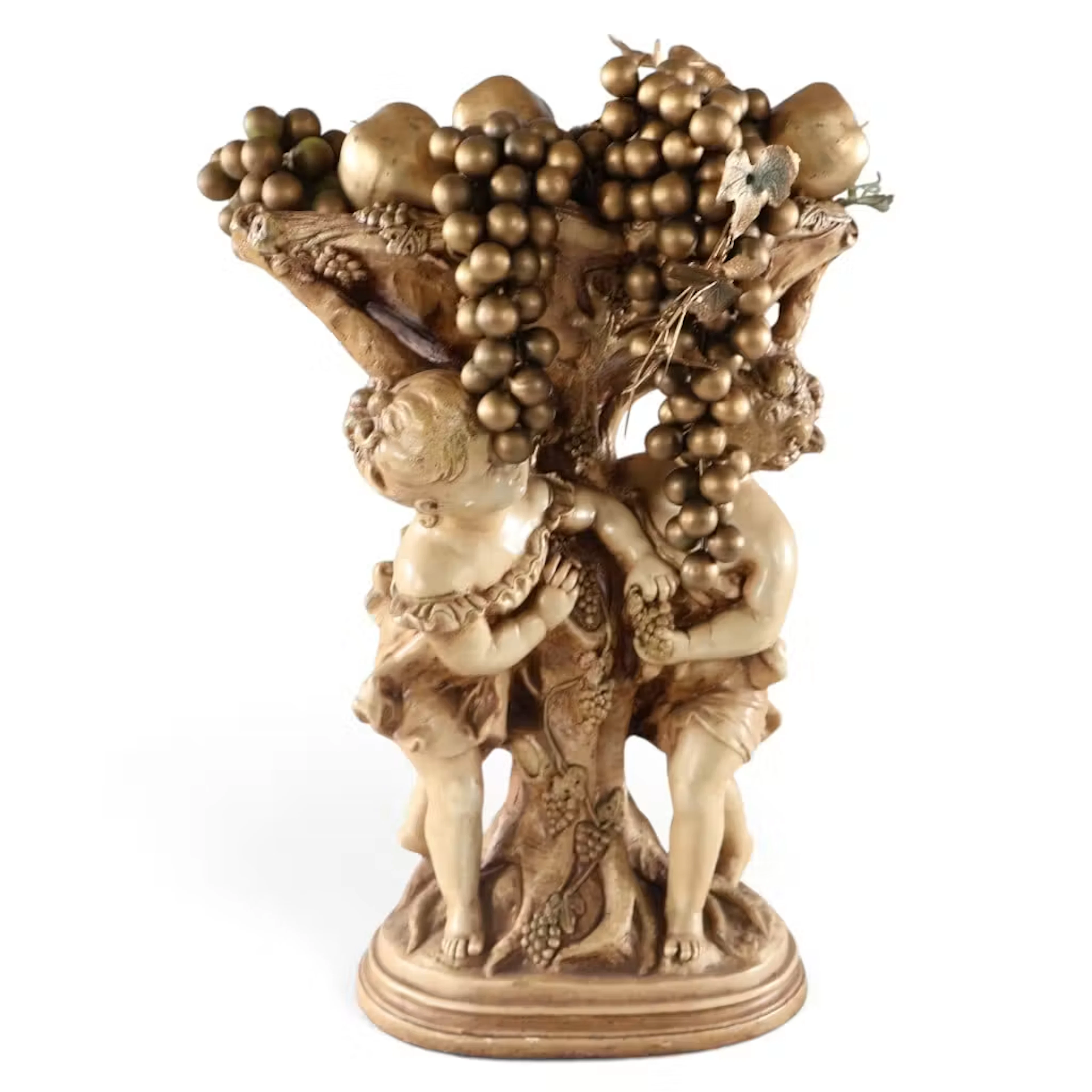 Lot 267: Figural Compote with Gilt-Toned Fruit