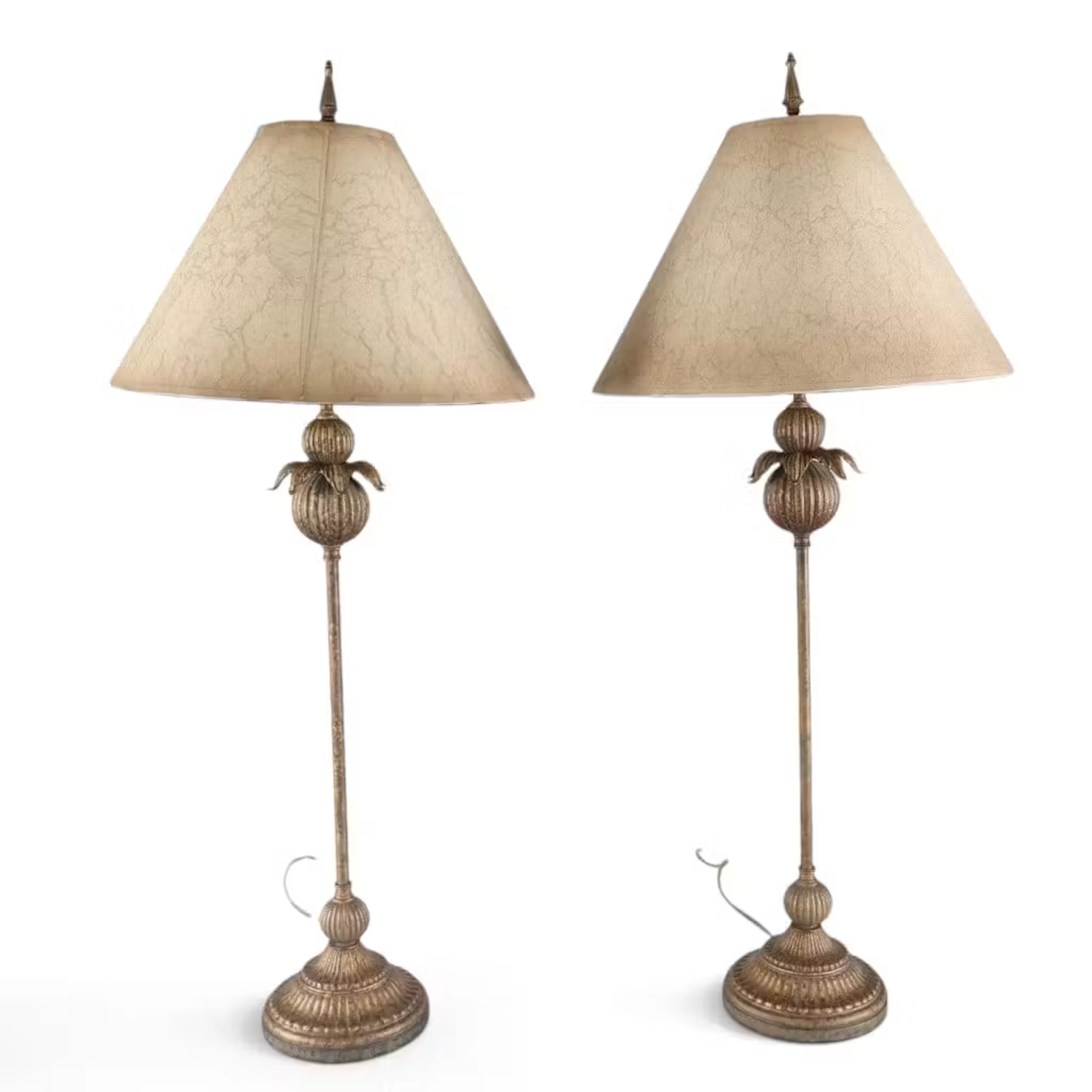 Lot 157: Pair Neoclassical Gilt-Metal Table Lamps