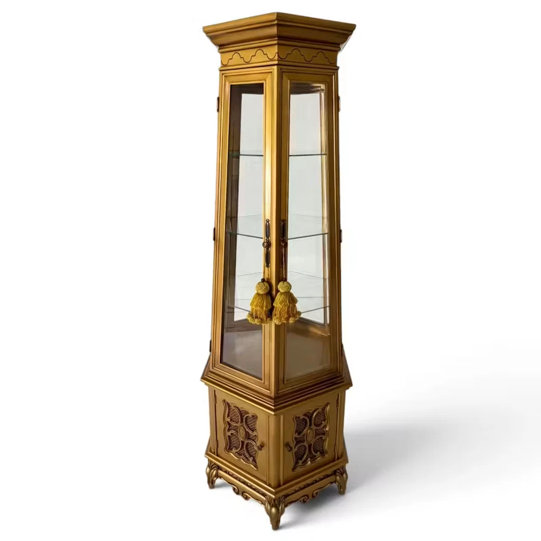Lot 216: Giltwood Hexagonal Curio Cabinet