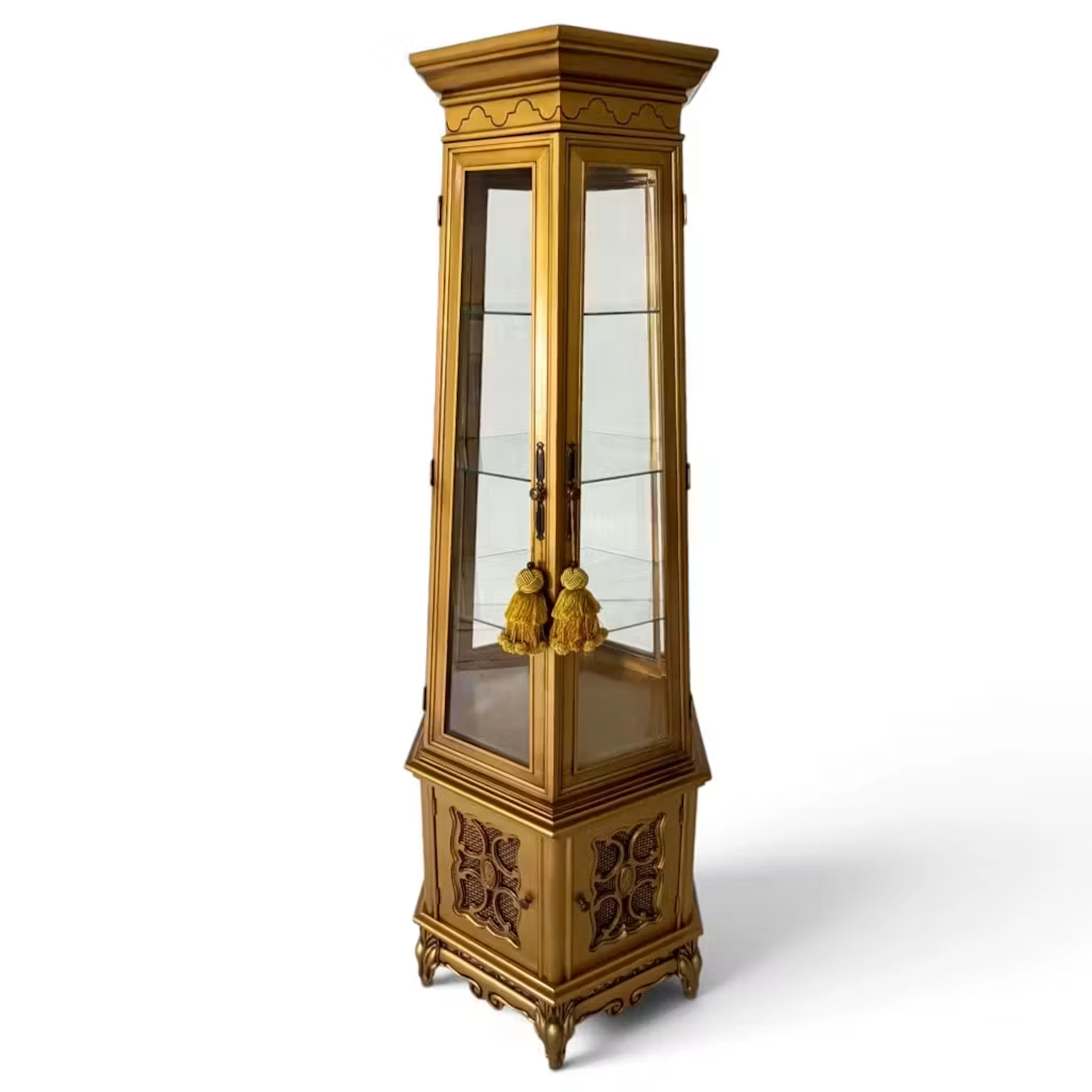 Lot 216: Giltwood Hexagonal Curio Cabinet