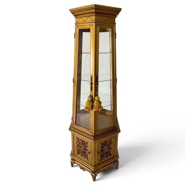 Lot 216: Giltwood Hexagonal Curio Cabinet