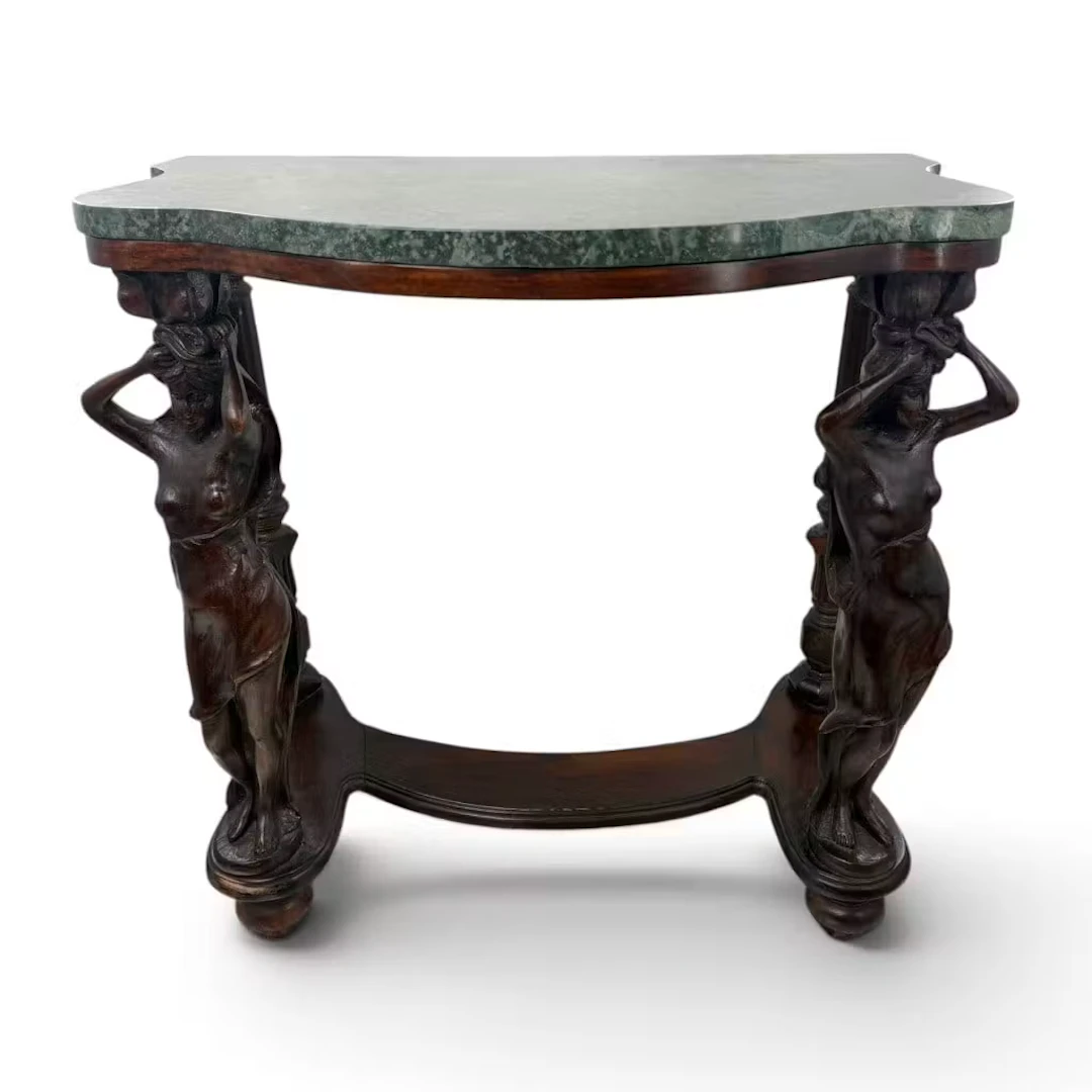 Lot 271A: Caryatid Console with Green Marble Top