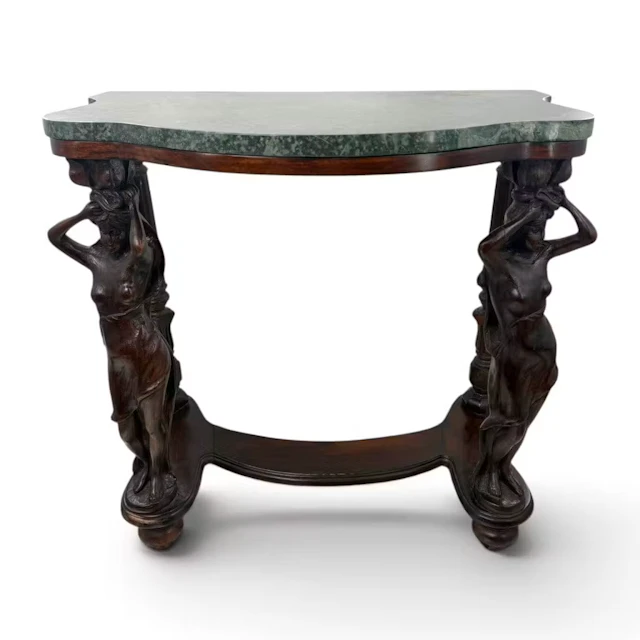 Lot 271A: Caryatid Console with Green Marble Top