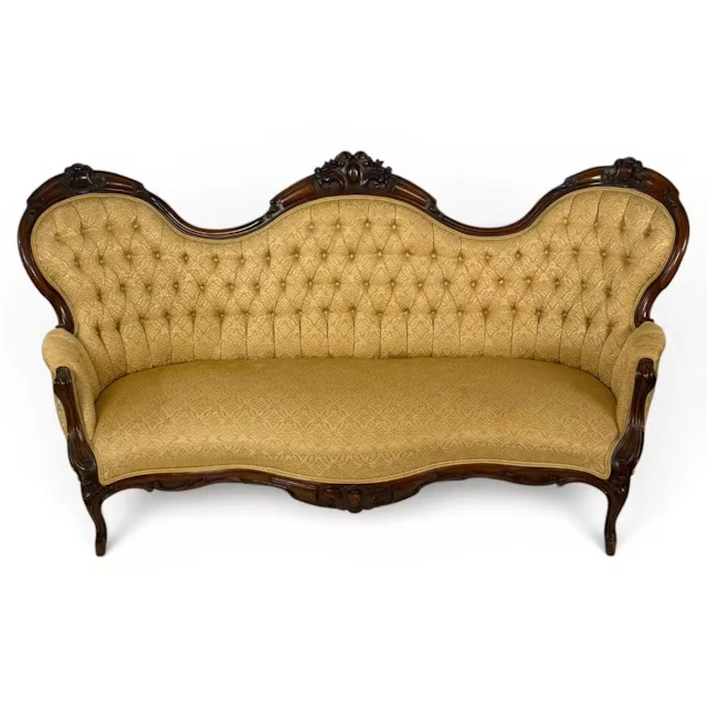 Lot 144A: Rococo Revival Walnut Triple-Arched Sofa
