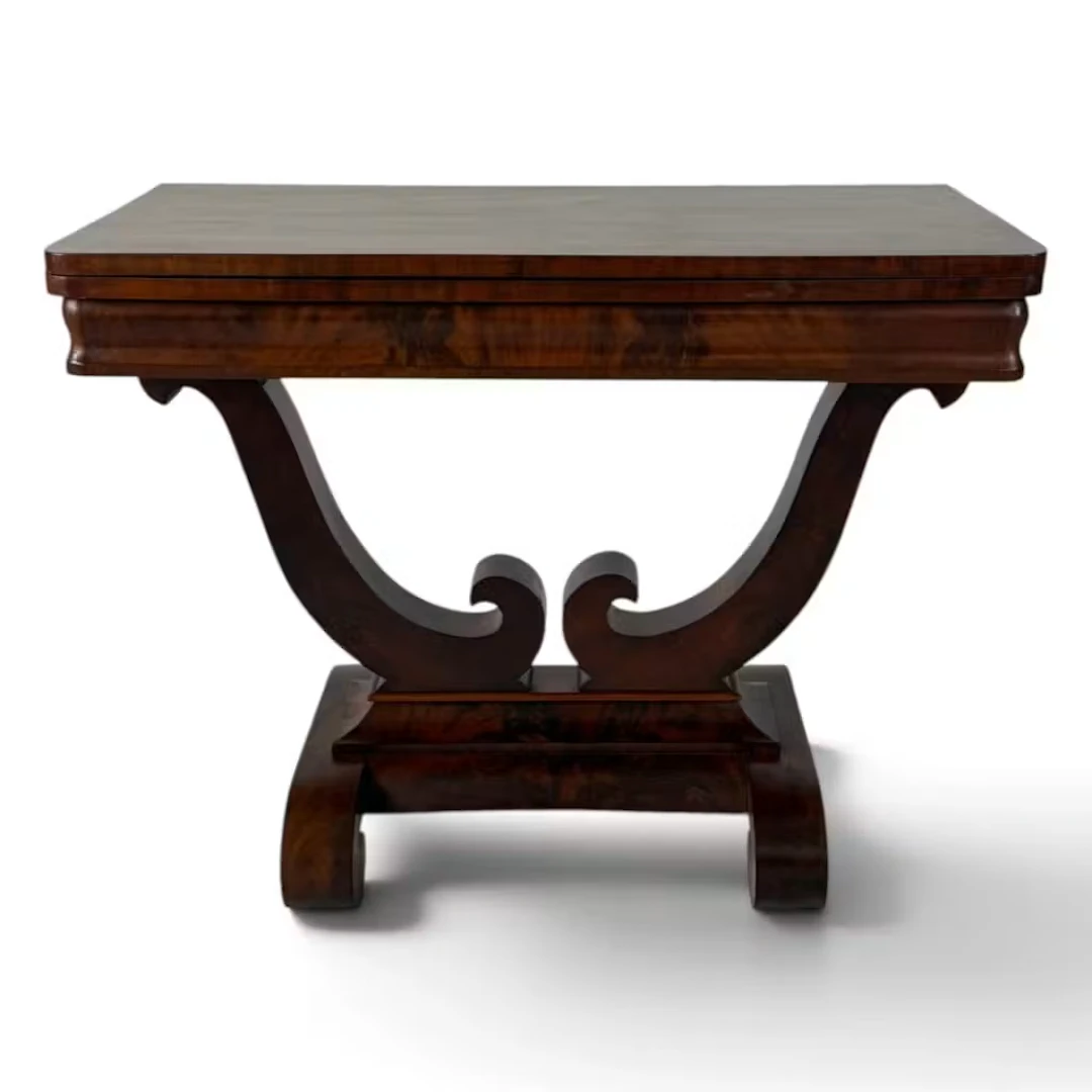 Lot 129: Late Classical Mahogany Wishbone Card Table