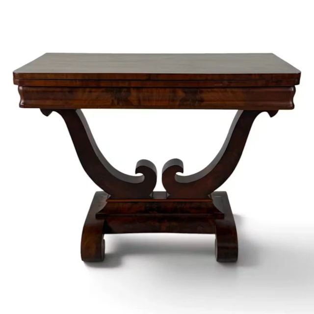 Lot 129: Late Classical Mahogany Wishbone Card Table