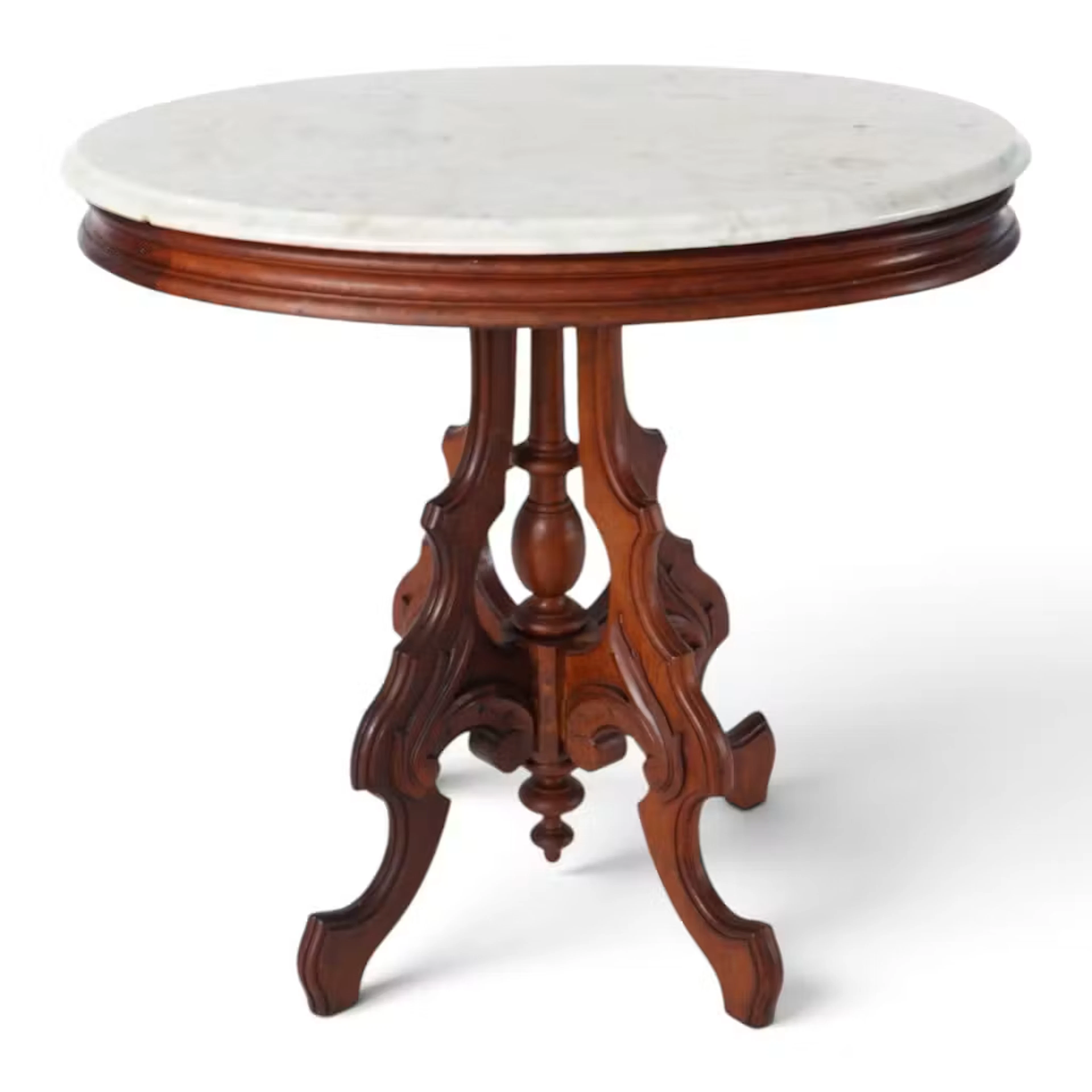 Lot 199: Victorian Oval Marble-Top Side Table