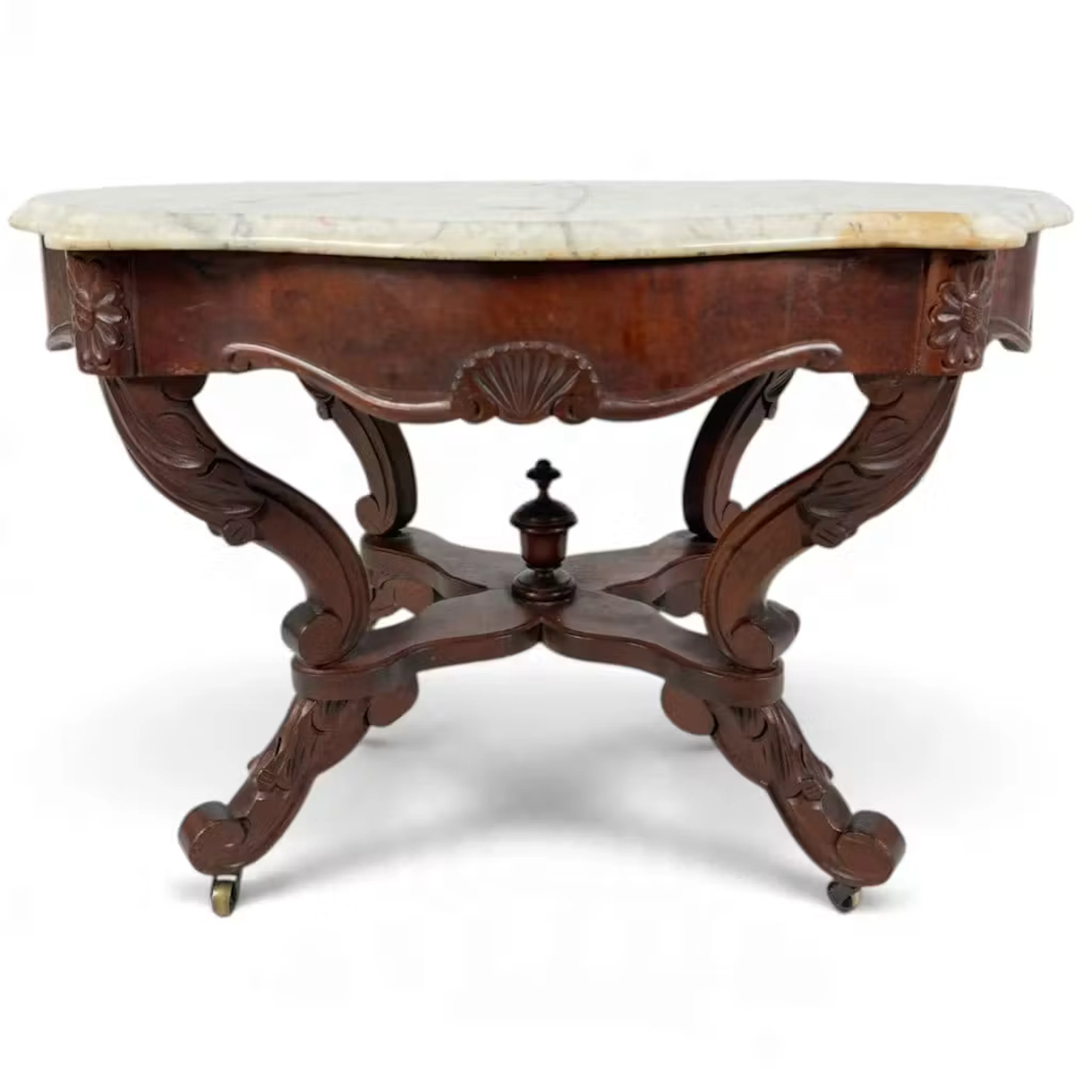 Lot 183: Rococo Revival Mahogany Marble-Top Table