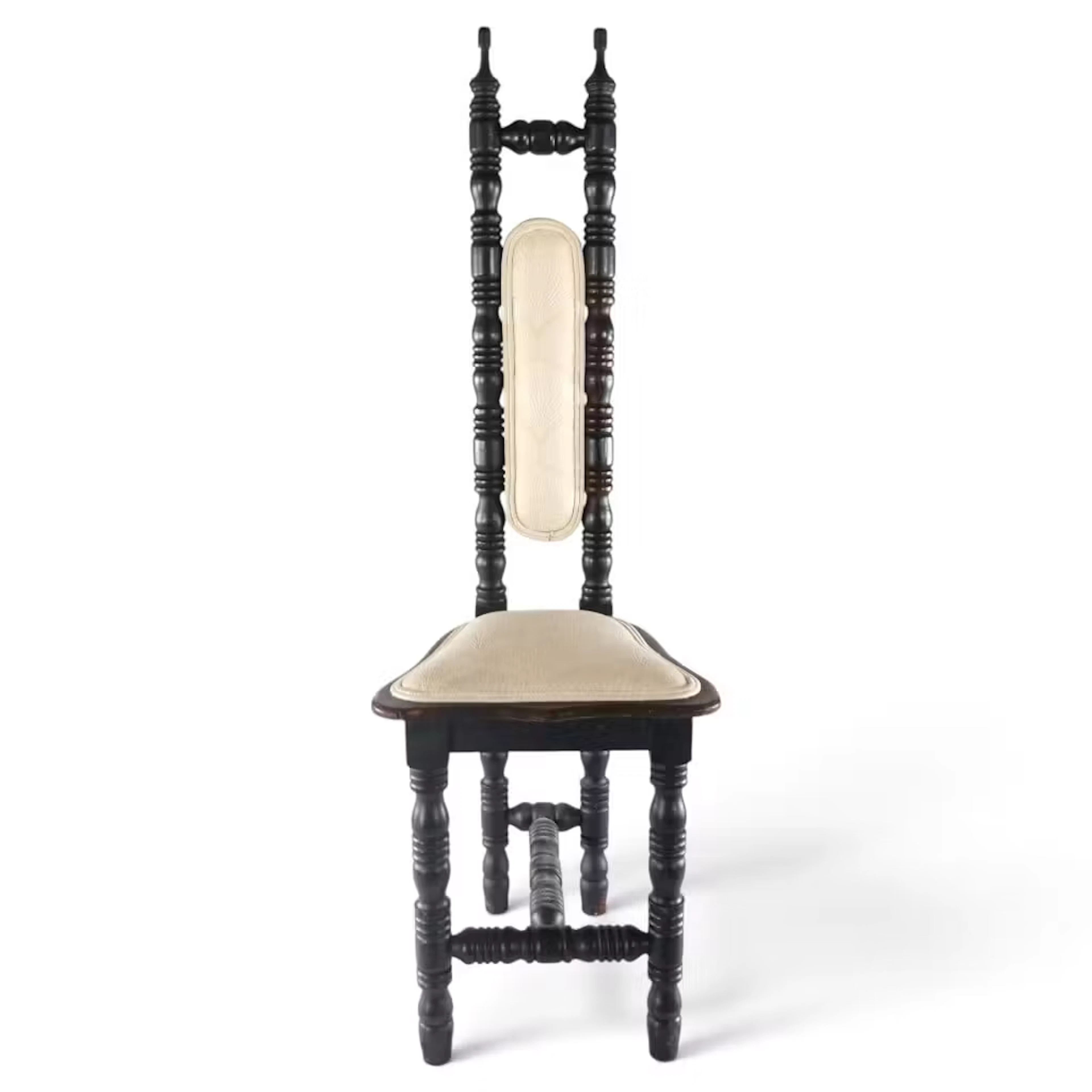 Lot 274: Ebonized Spindle-Turned Tall-Back Chair