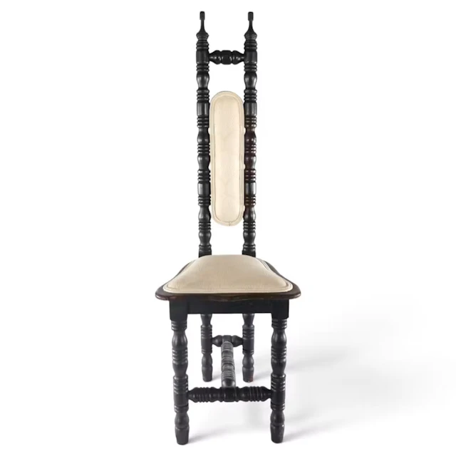 Lot 274: Ebonized Spindle-Turned Tall-Back Chair