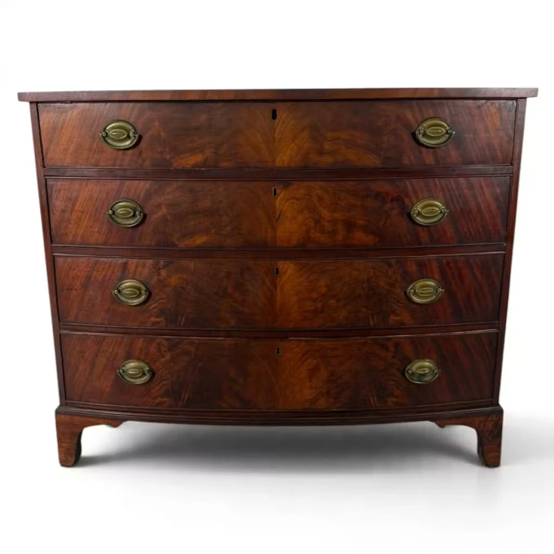 Lot 251: American Federal Mahogany Bowfront Chest