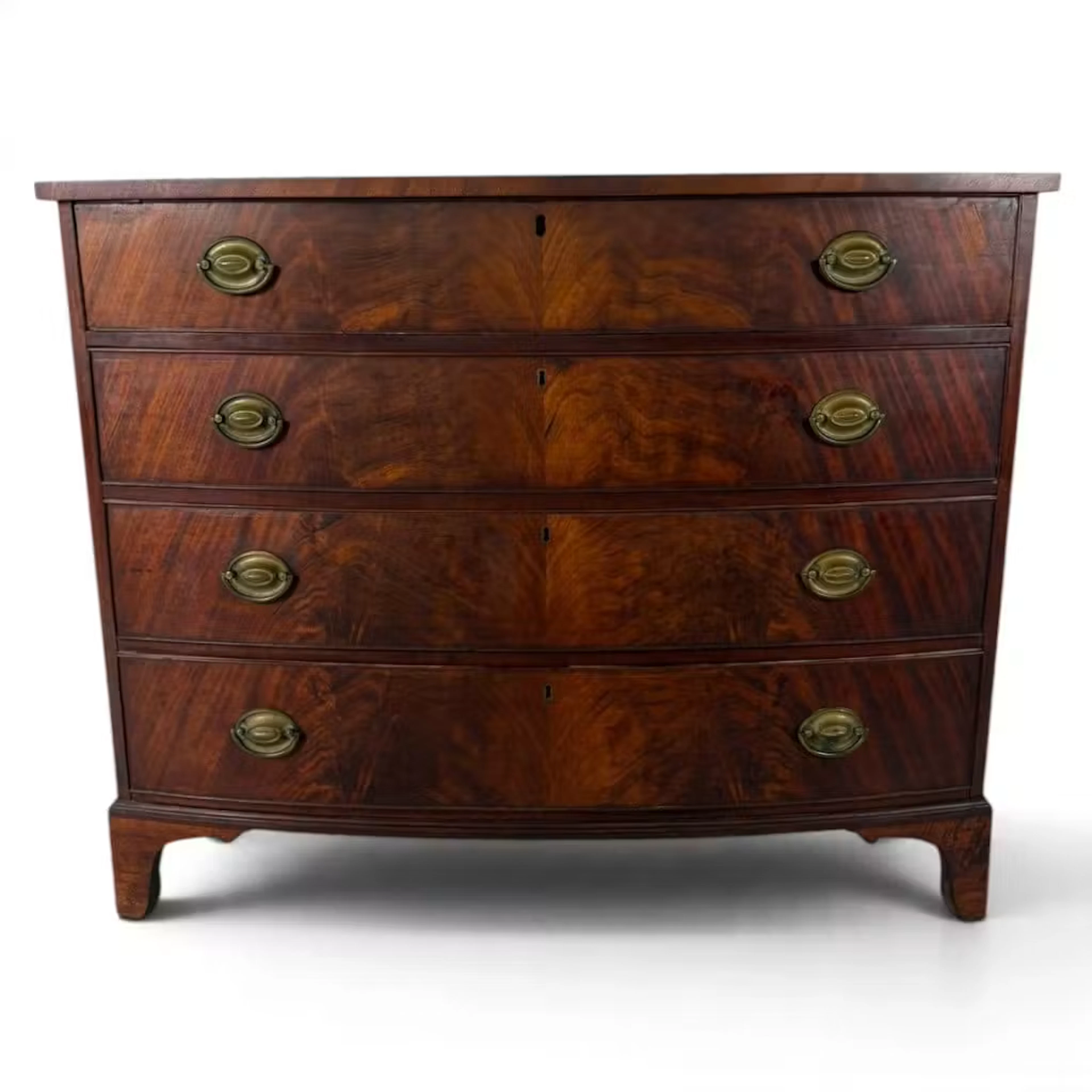 Lot 251: American Federal Mahogany Bowfront Chest