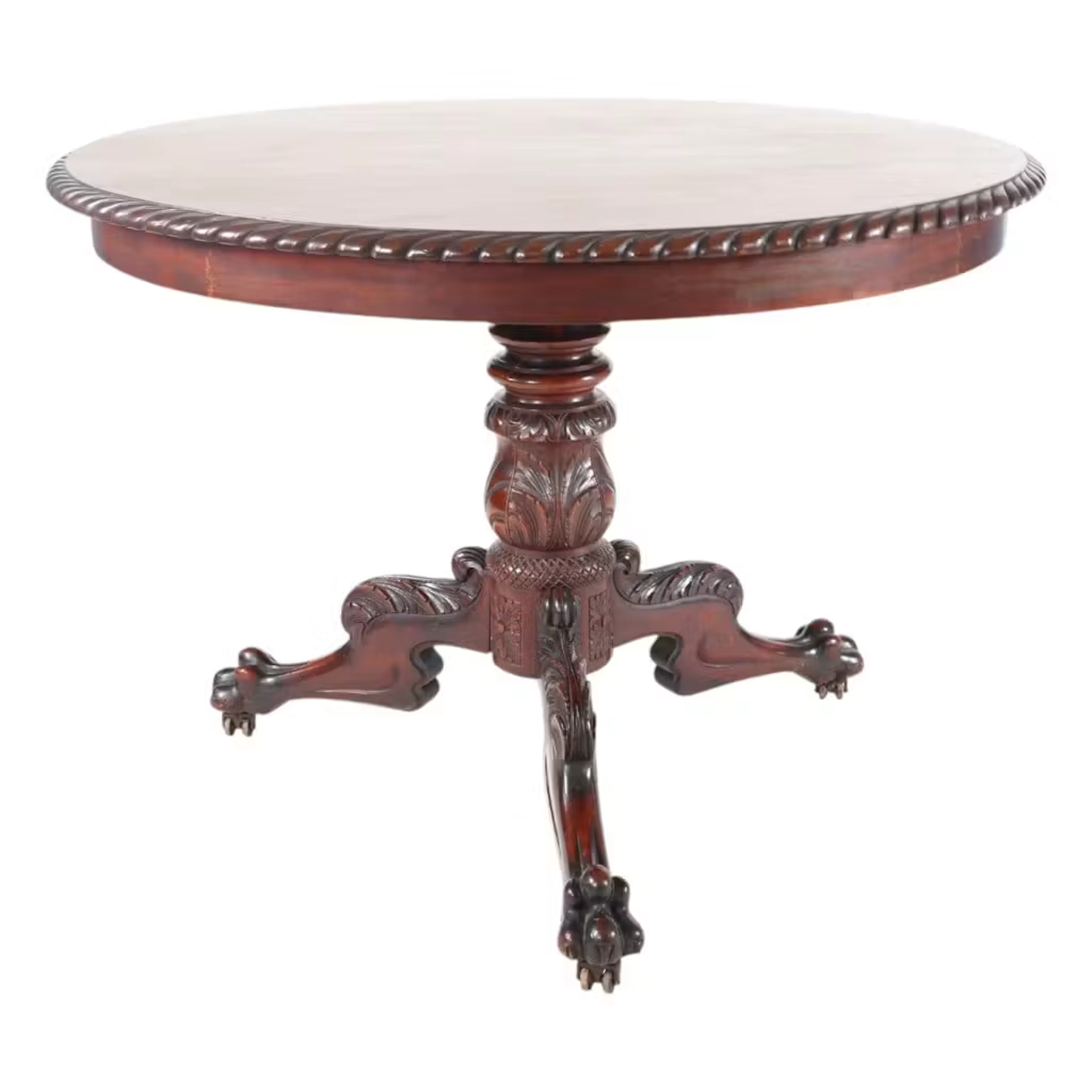 Lot 160: Classical Carved Mahogany Center Table