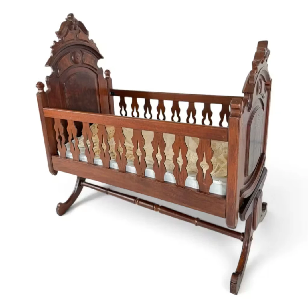 Lot 122: Victorian Walnut Rocking Cradle