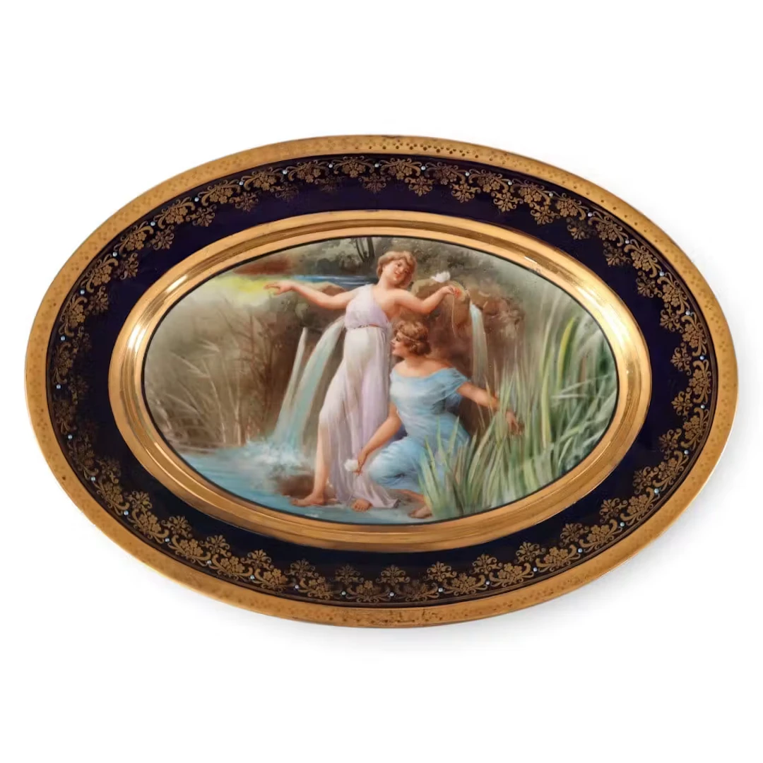 Lot 14: Sevres-Style Porcelain Figural Platter