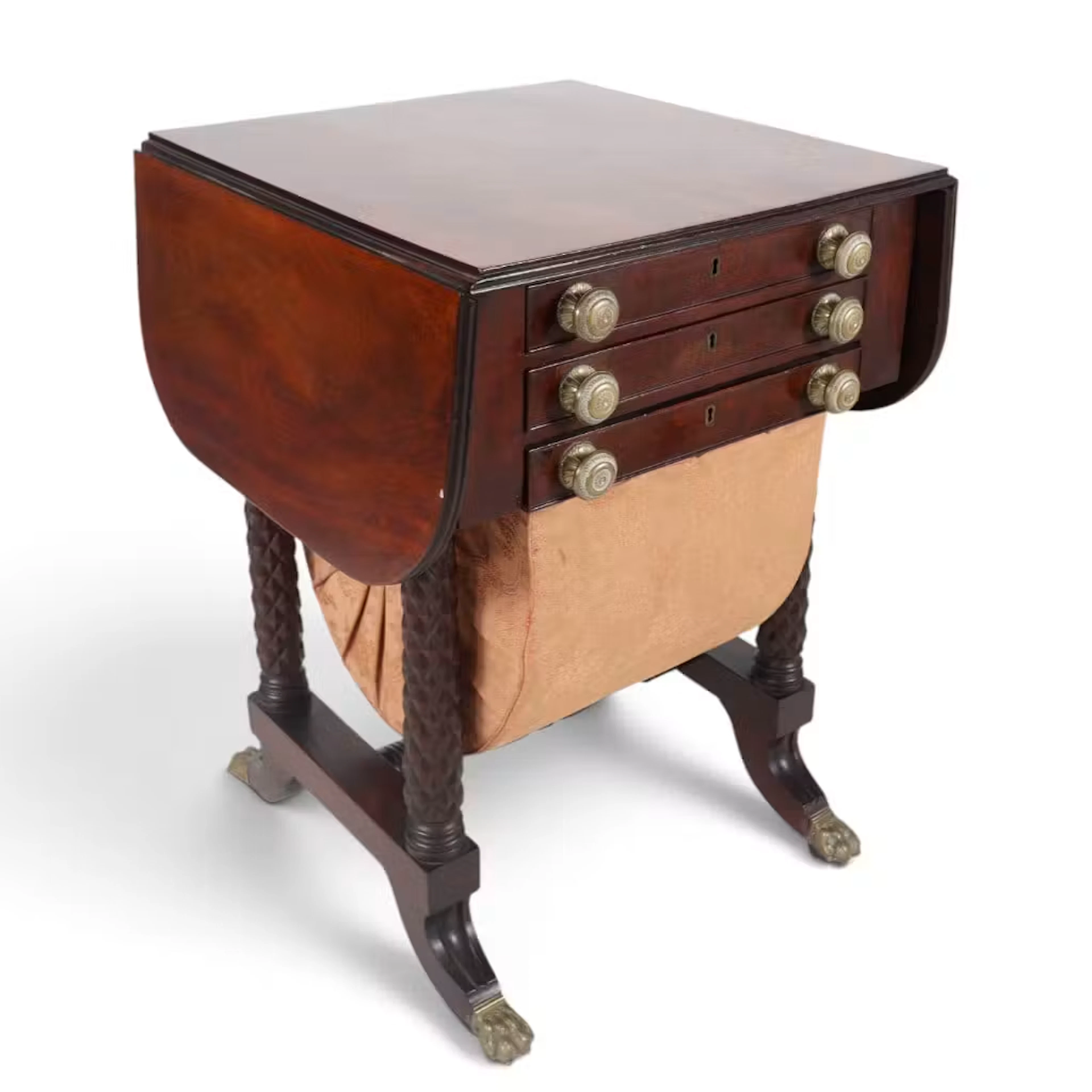 Lot 51: Classical Mahogany Drop-Leaf Work Table