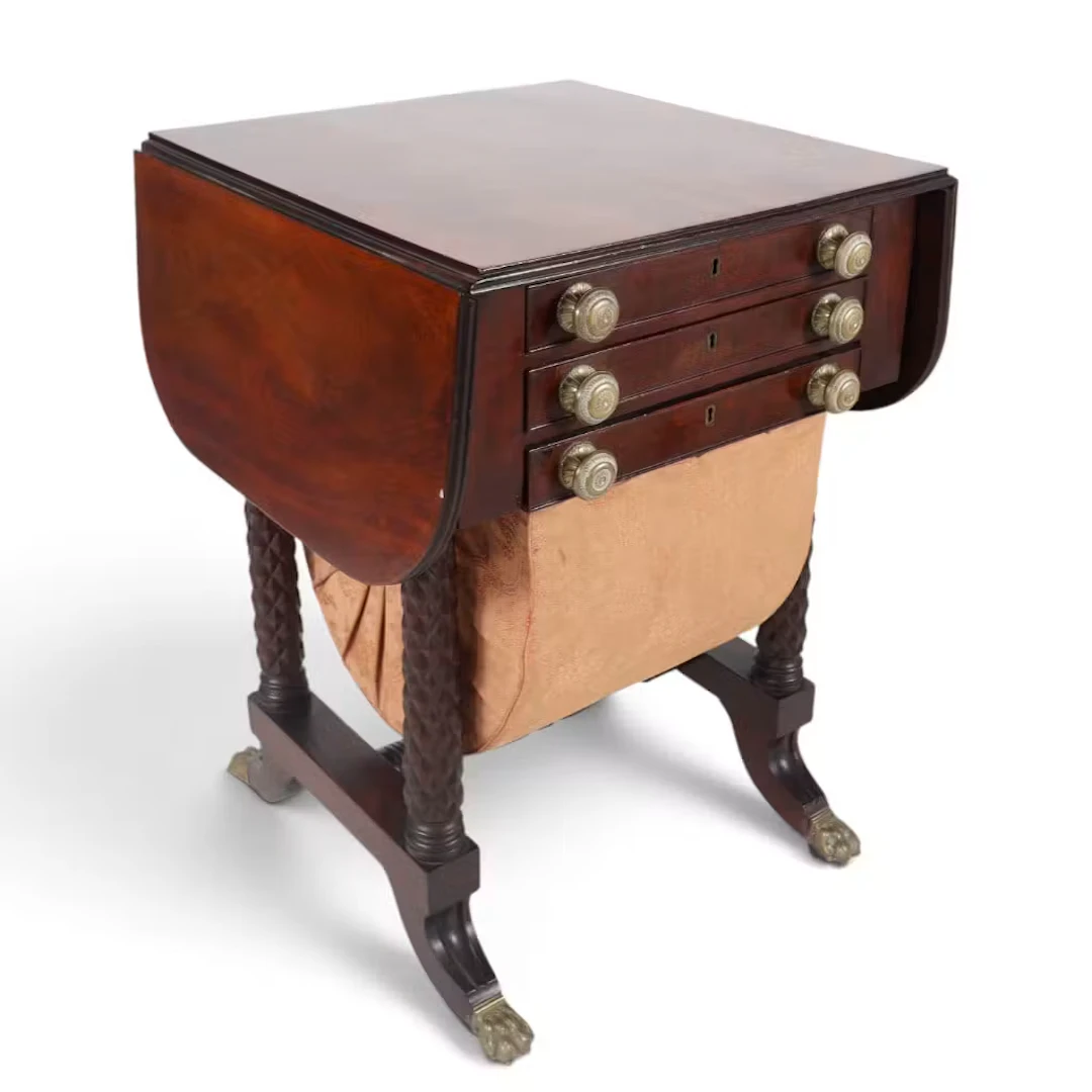 Lot 51: Classical Mahogany Drop-Leaf Work Table