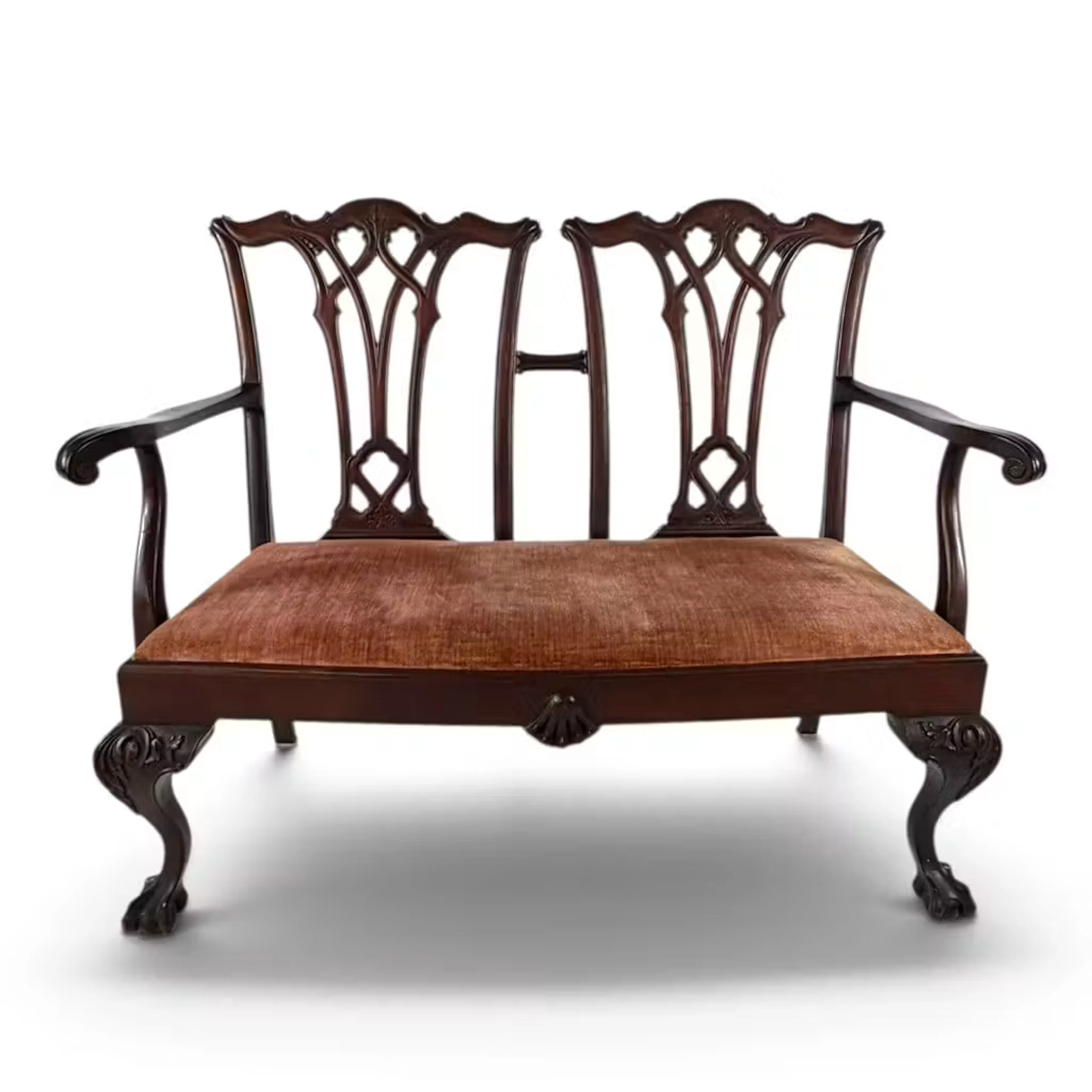 Lot 207: Chippendale Revival Chair-Back Settee