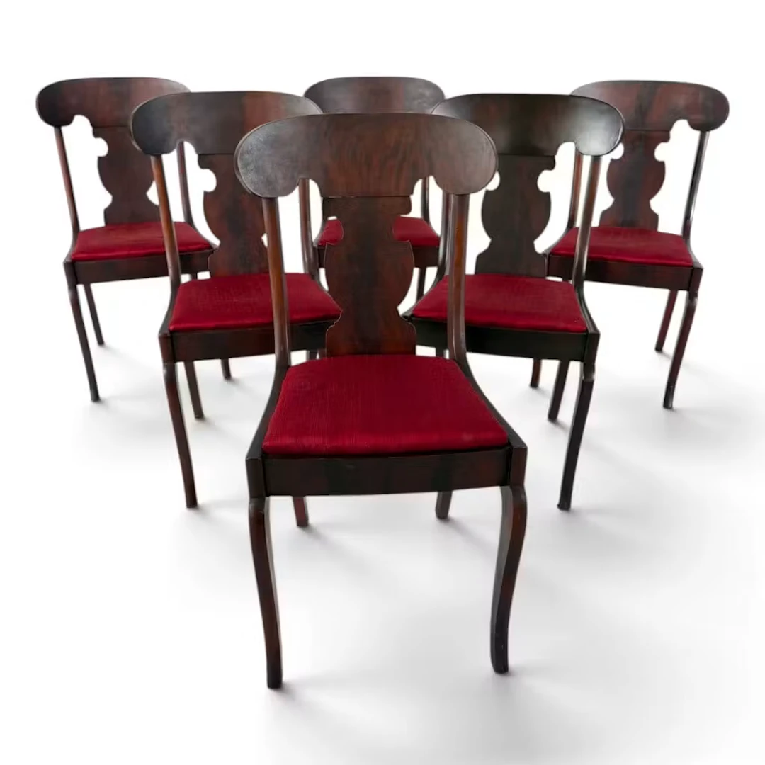 Lot 189: Six Late Classical Mahogany Dining Chairs