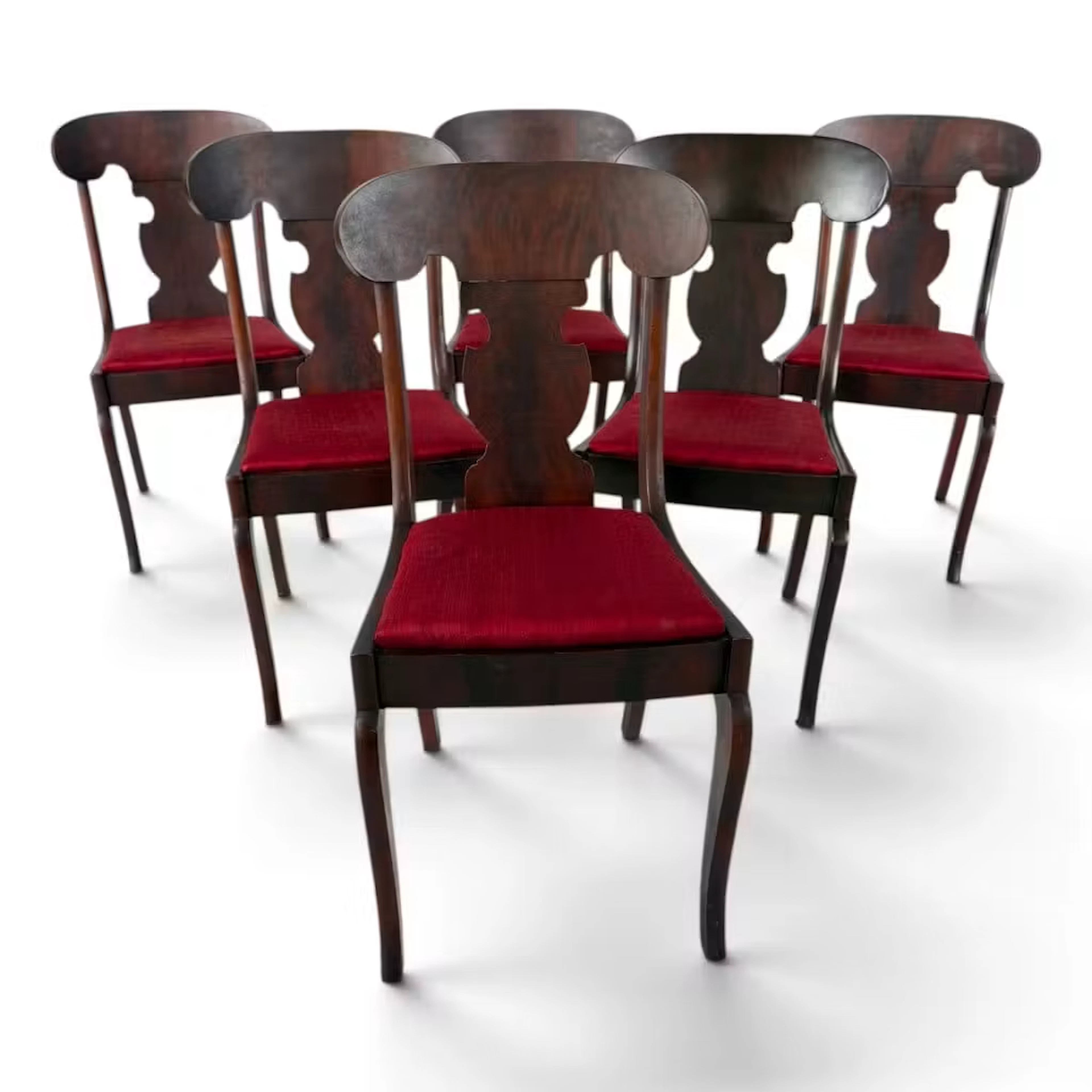 Lot 189: Six Late Classical Mahogany Dining Chairs