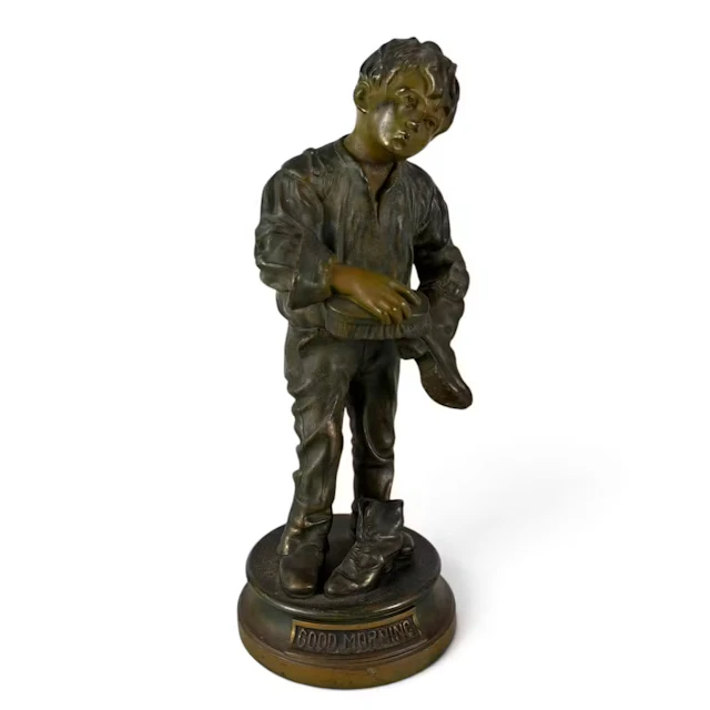 Lot 222A: Good Morning Bronzed Shoeshine Boy Figure