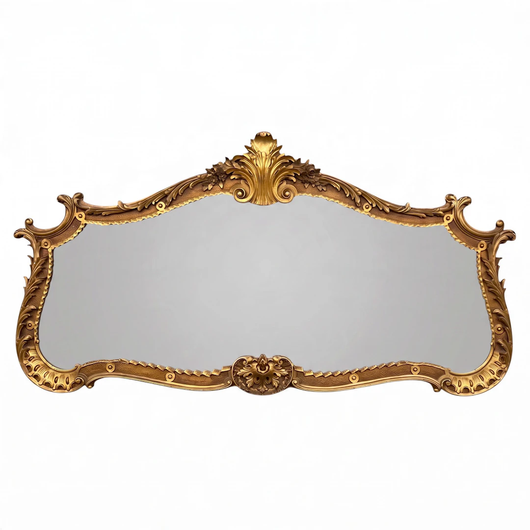 Lot 24: Monumental Rococo-Style Giltwood Mirror