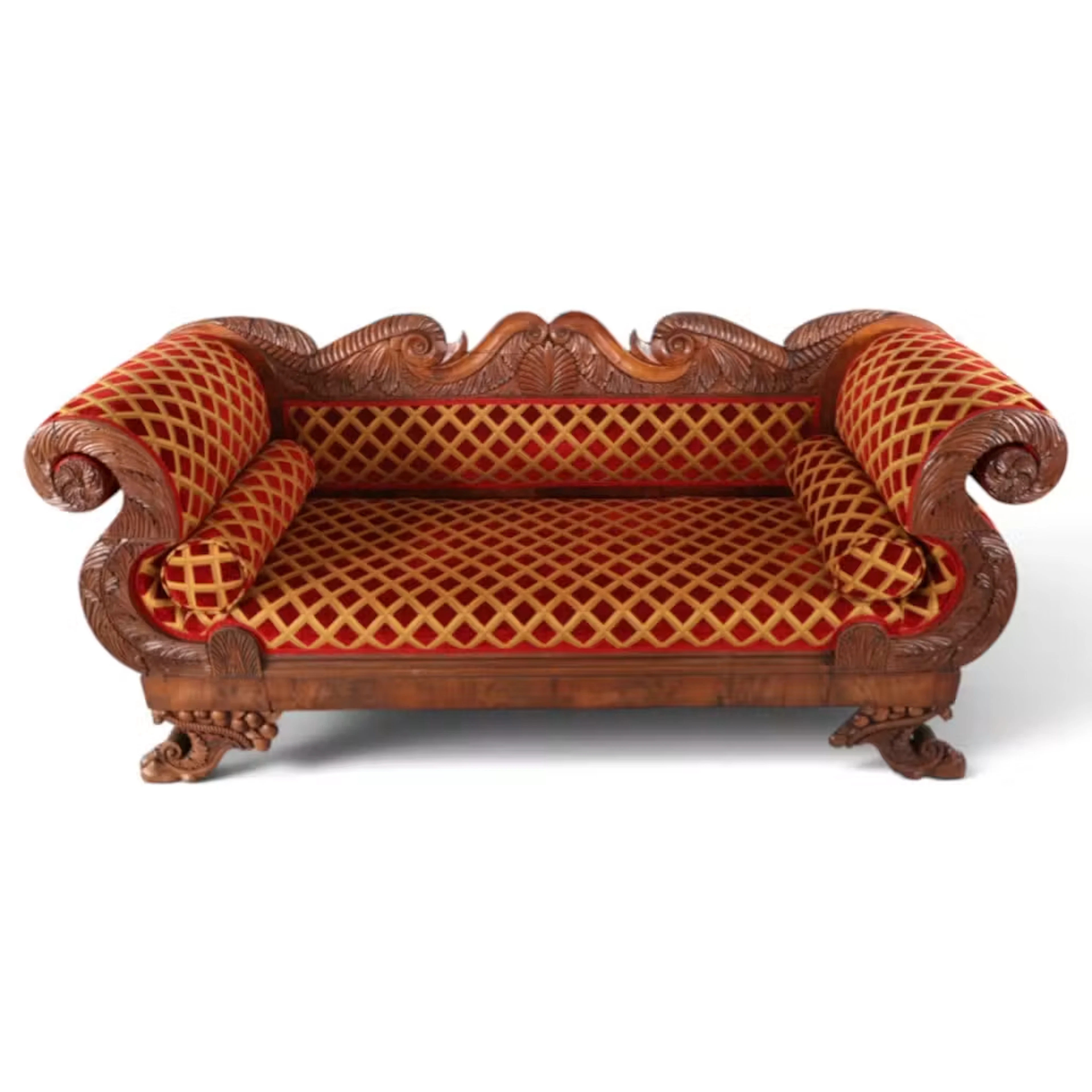 Lot 108: Classical Carved Mahogany Sofa