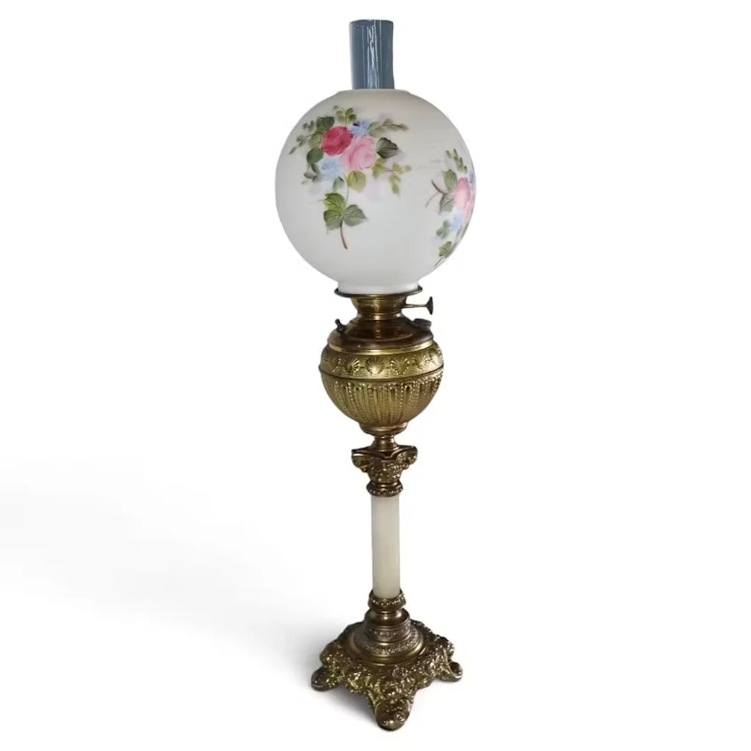 Lot 148: Alabaster-Column Banquet Lamp