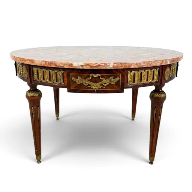 Lot 119A: French Louis XVI Marble-Top Low Parlor Table