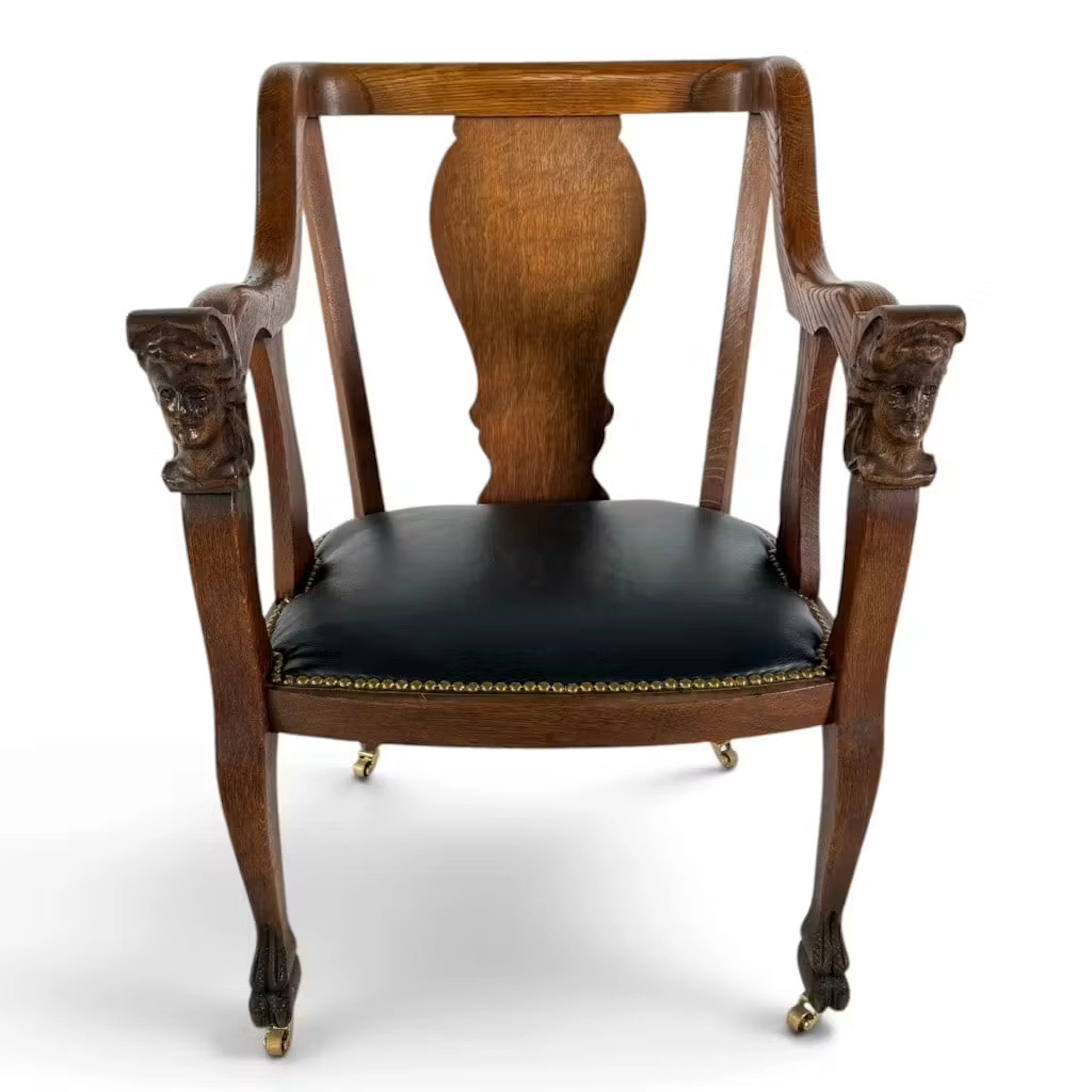 Lot 261: Horner-Style Carved Oak Armchair