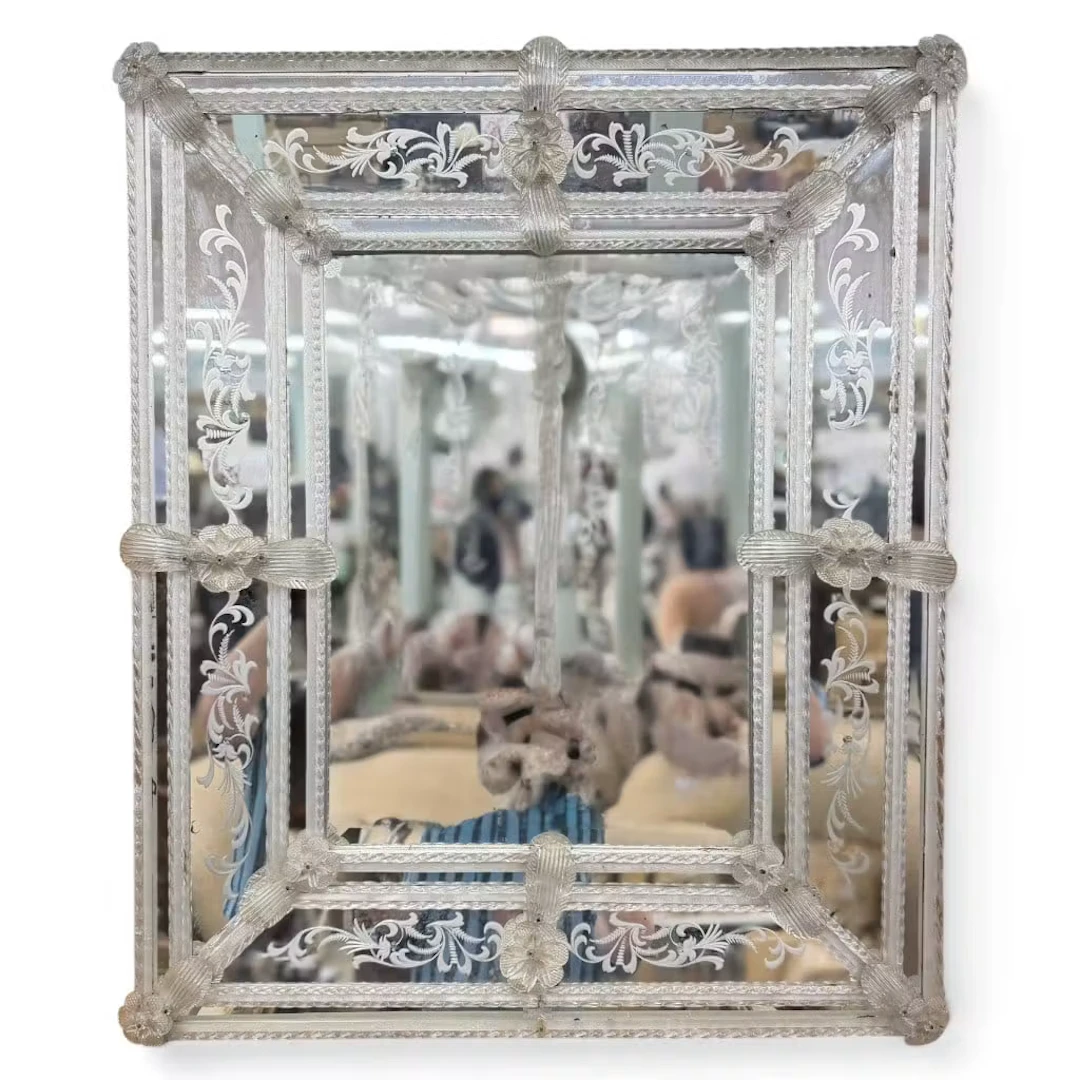 Lot 26: Venetian-Style Etched Glass Mirror