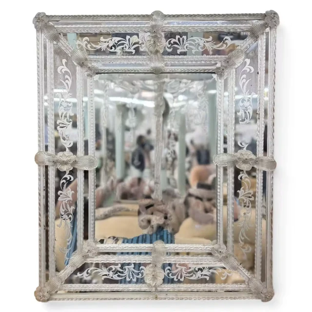 Lot 26: Venetian-Style Etched Glass Mirror