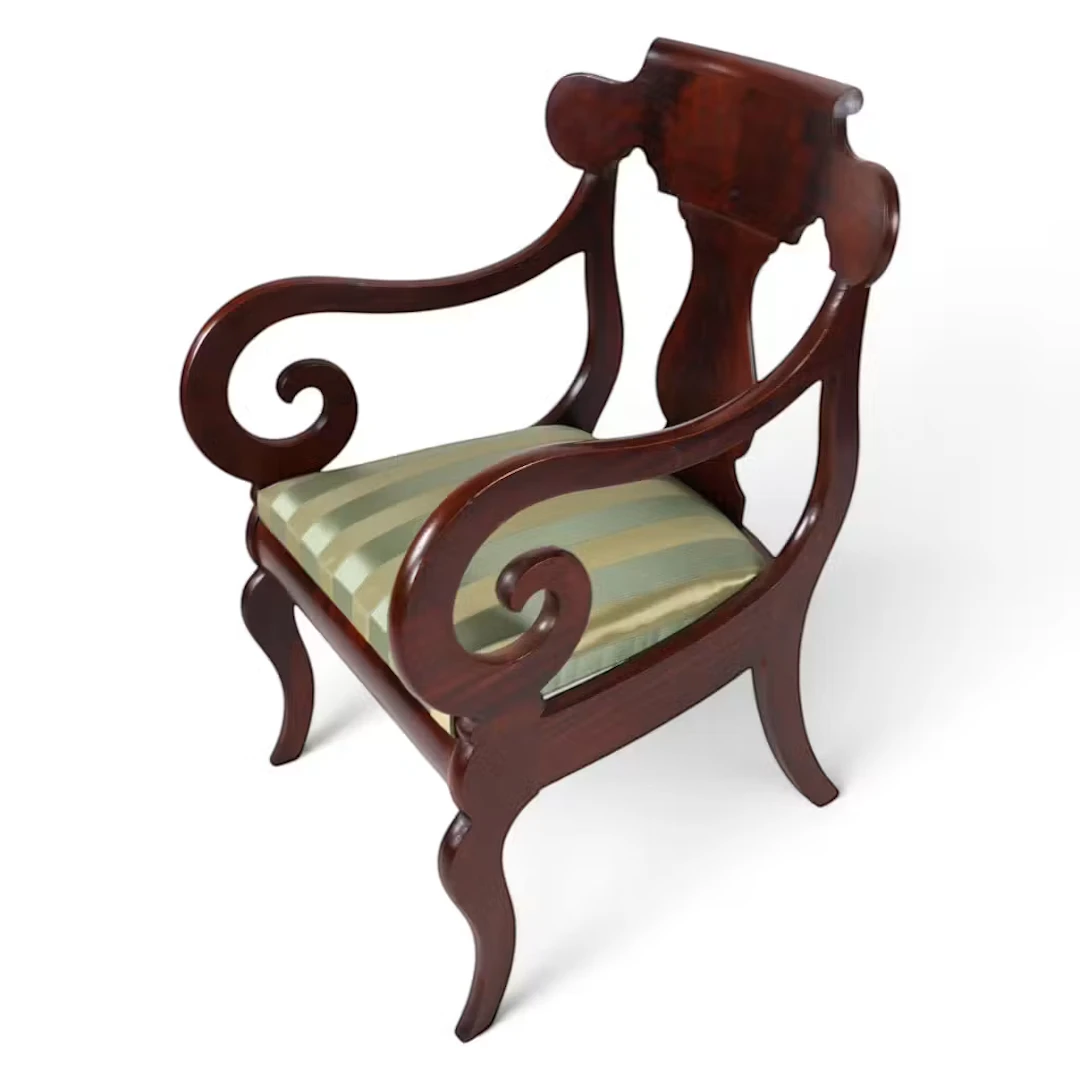 Lot 20: American Classical Mahogany Armchair