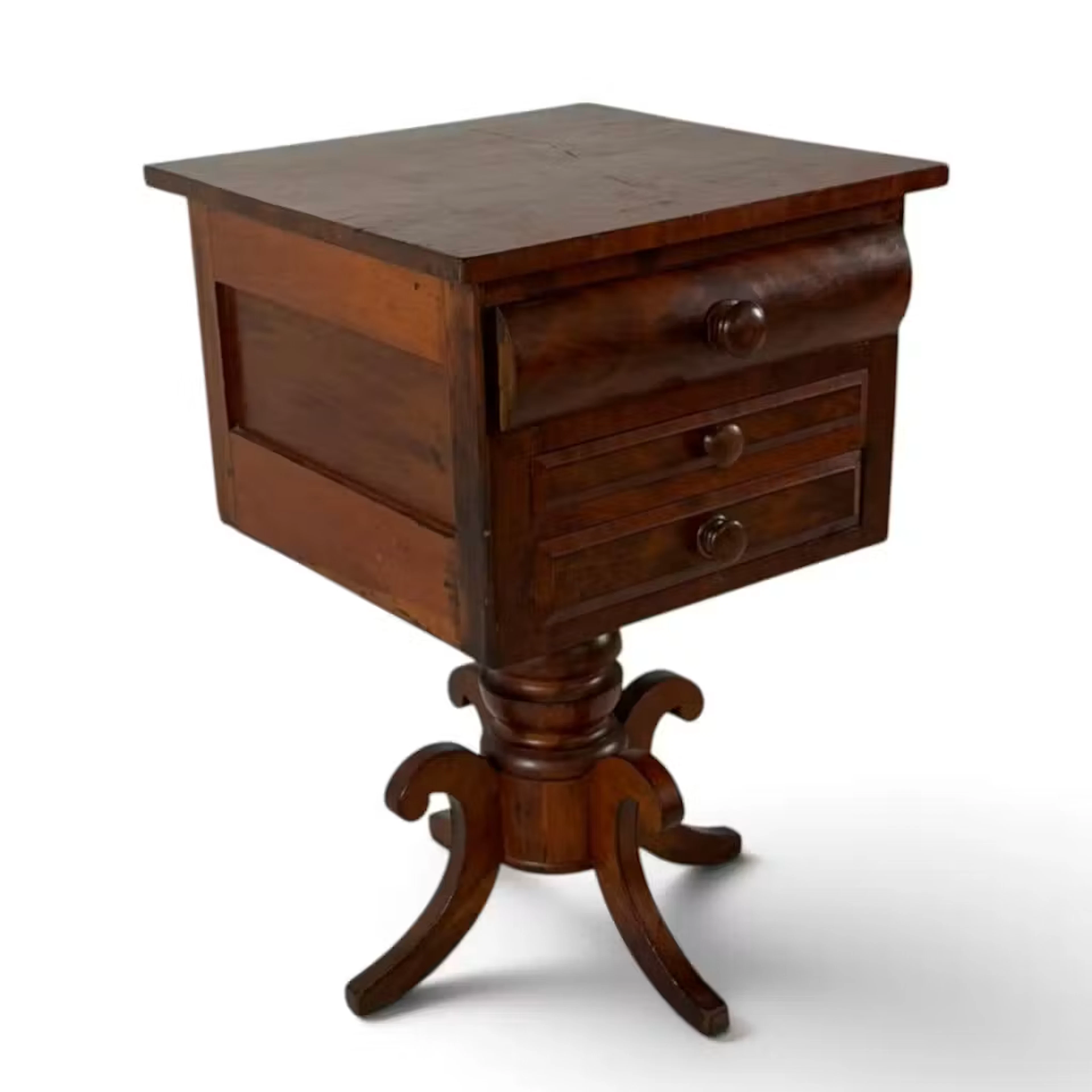 Lot 249: Classical Mahogany Pedestal Work Table