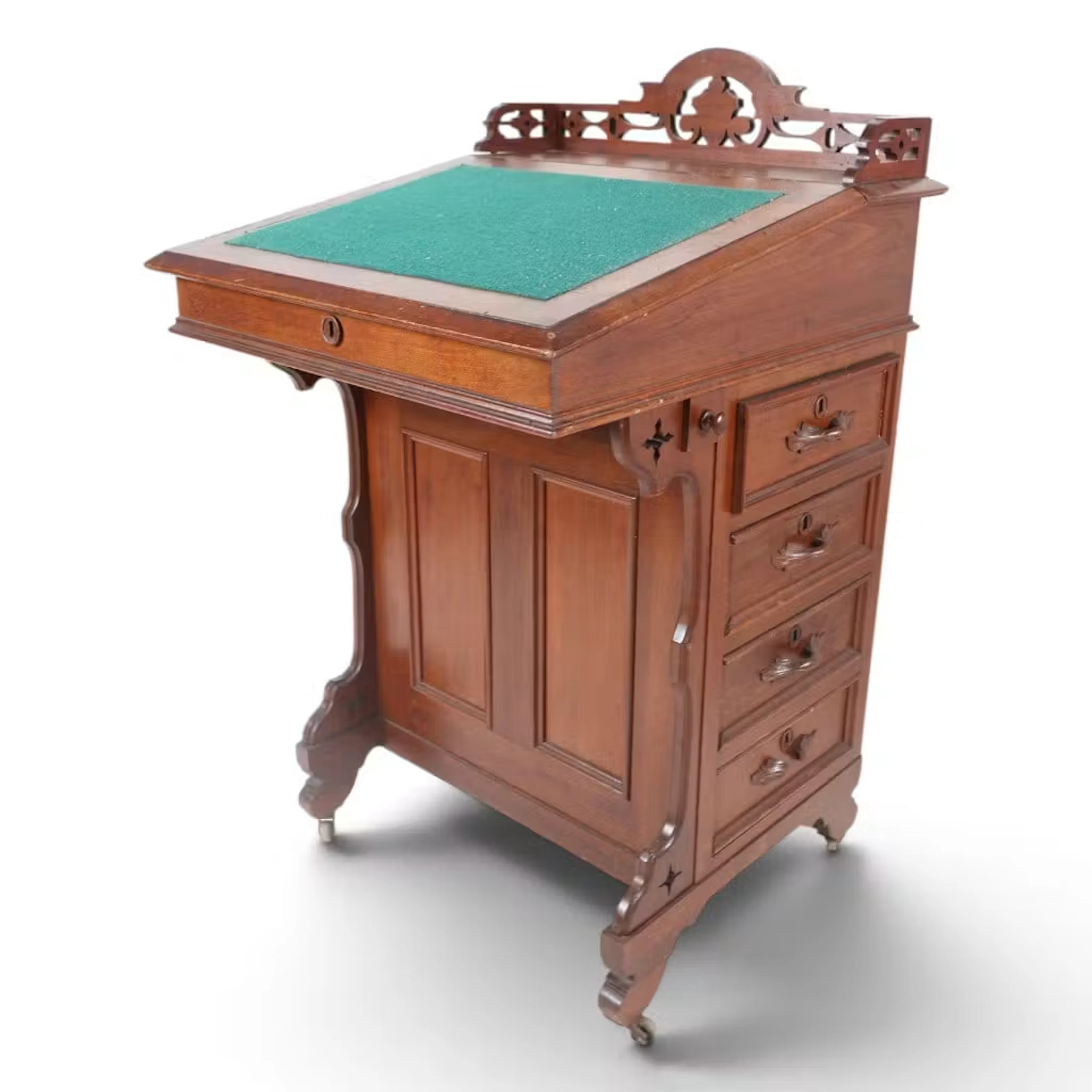 Lot 184: Victorian Carved Walnut Davenport Desk