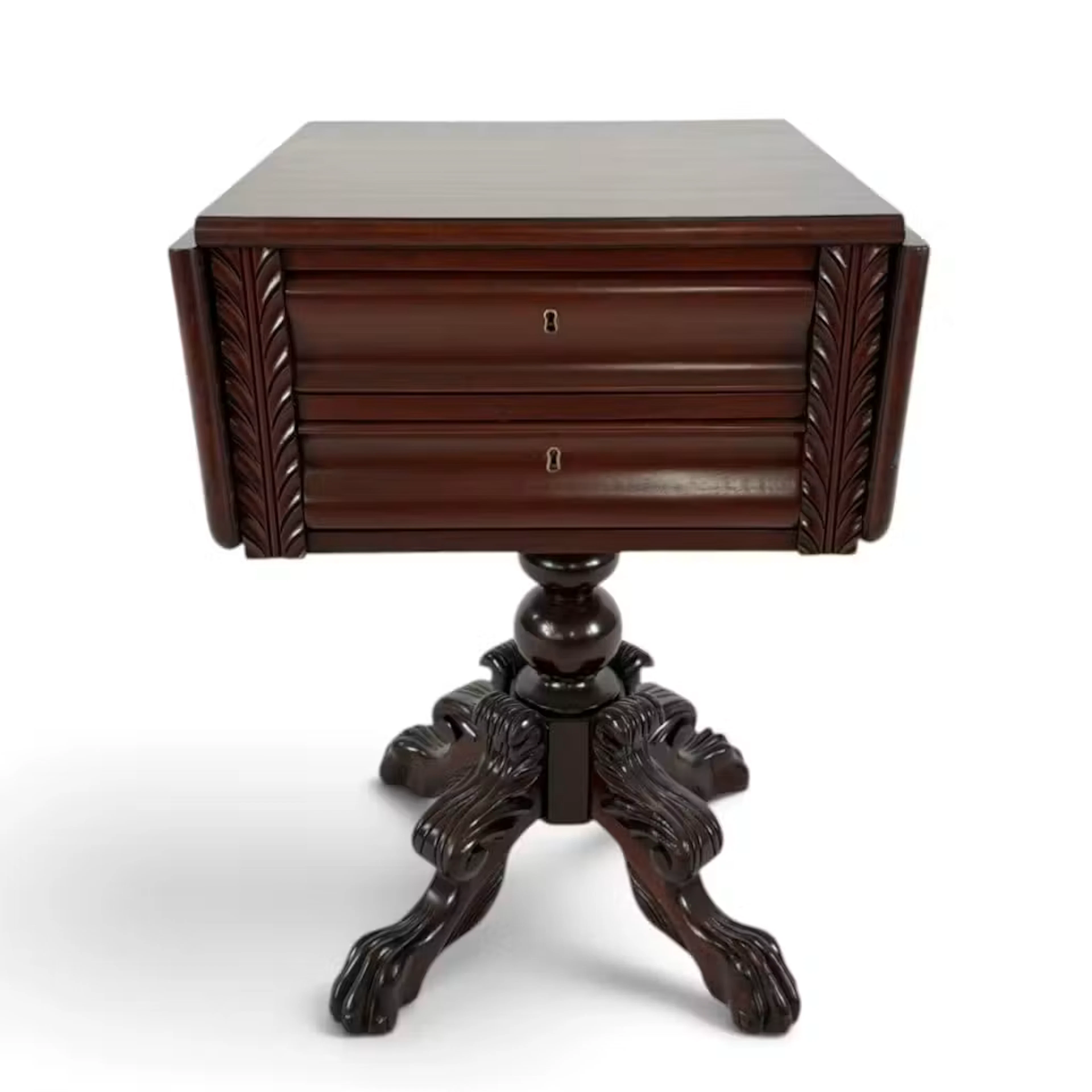 Lot 109: American Classical Mahogany Work Table