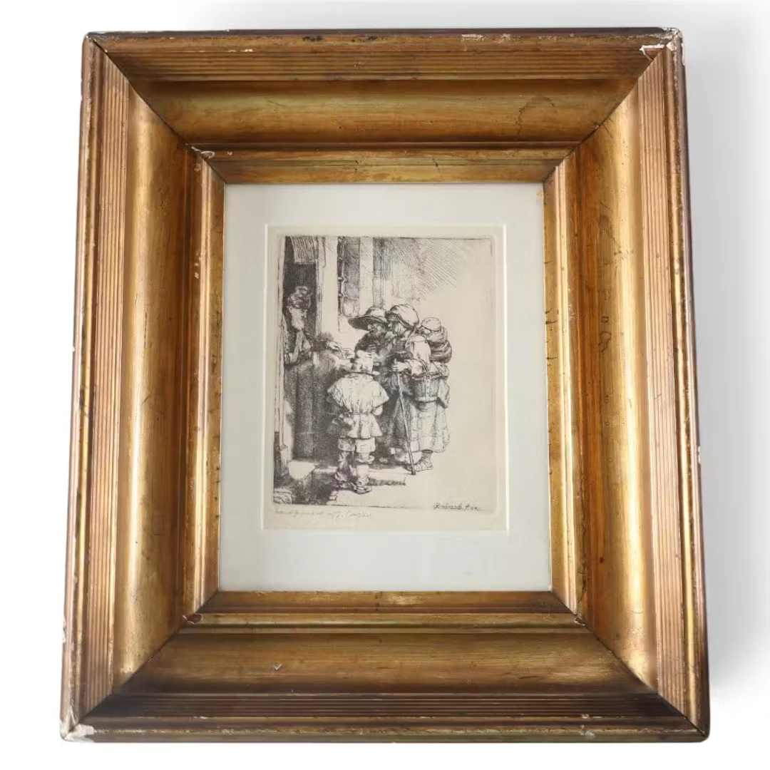 Lot 244: After Rembrandt, Beggars Receiving Alms
