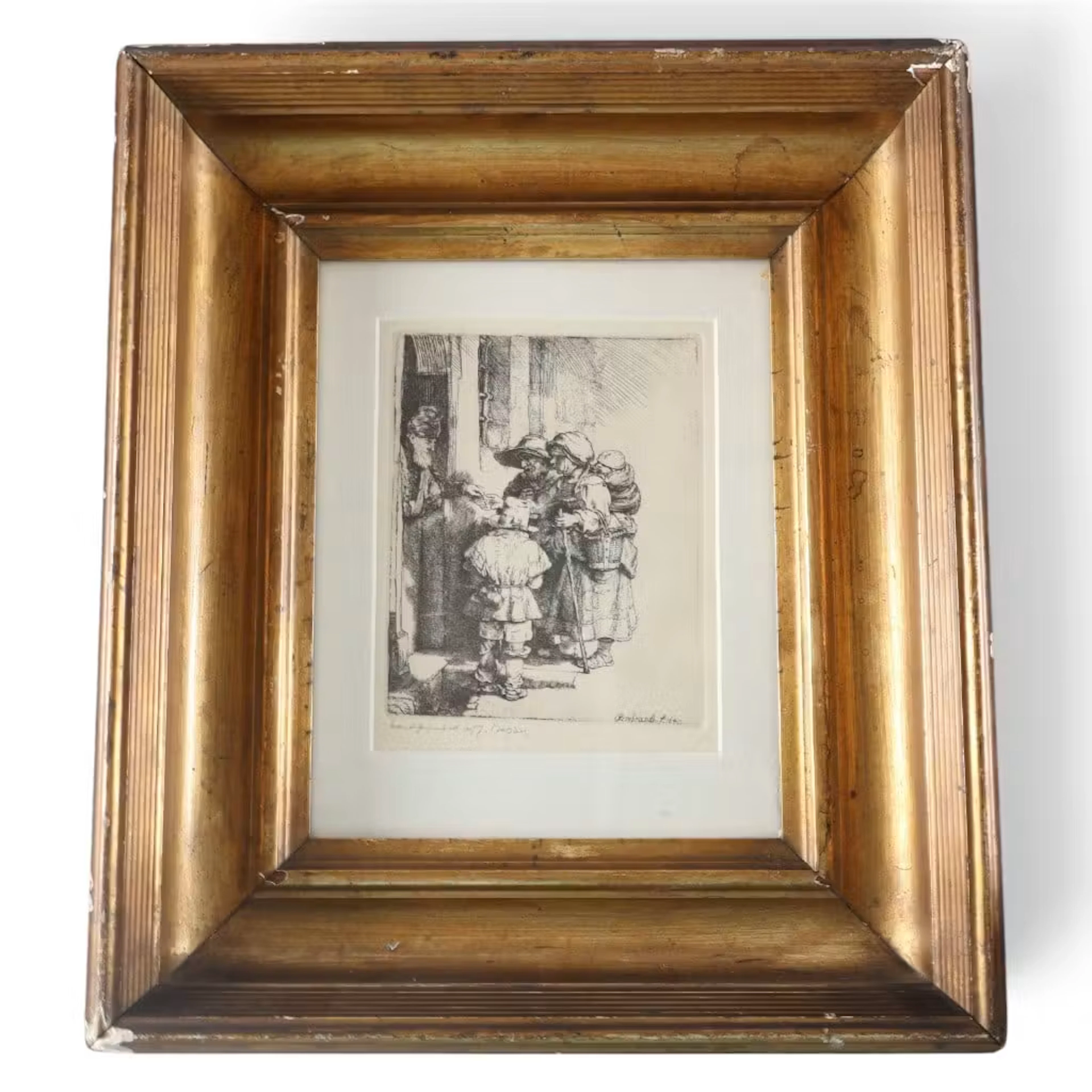 Lot 244: After Rembrandt, Beggars Receiving Alms