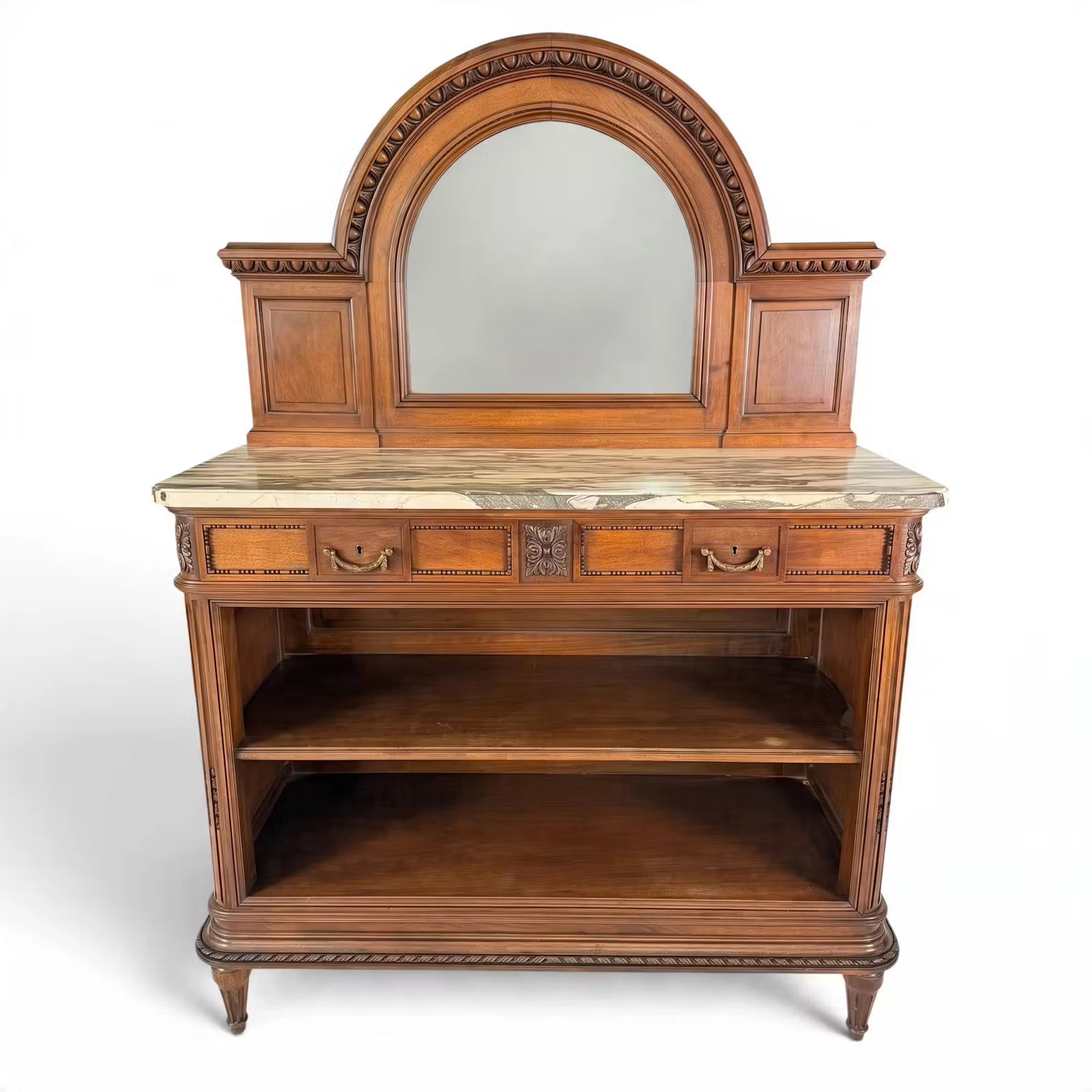 Lot 112: Louis XVI Revival Walnut & Marble Server
