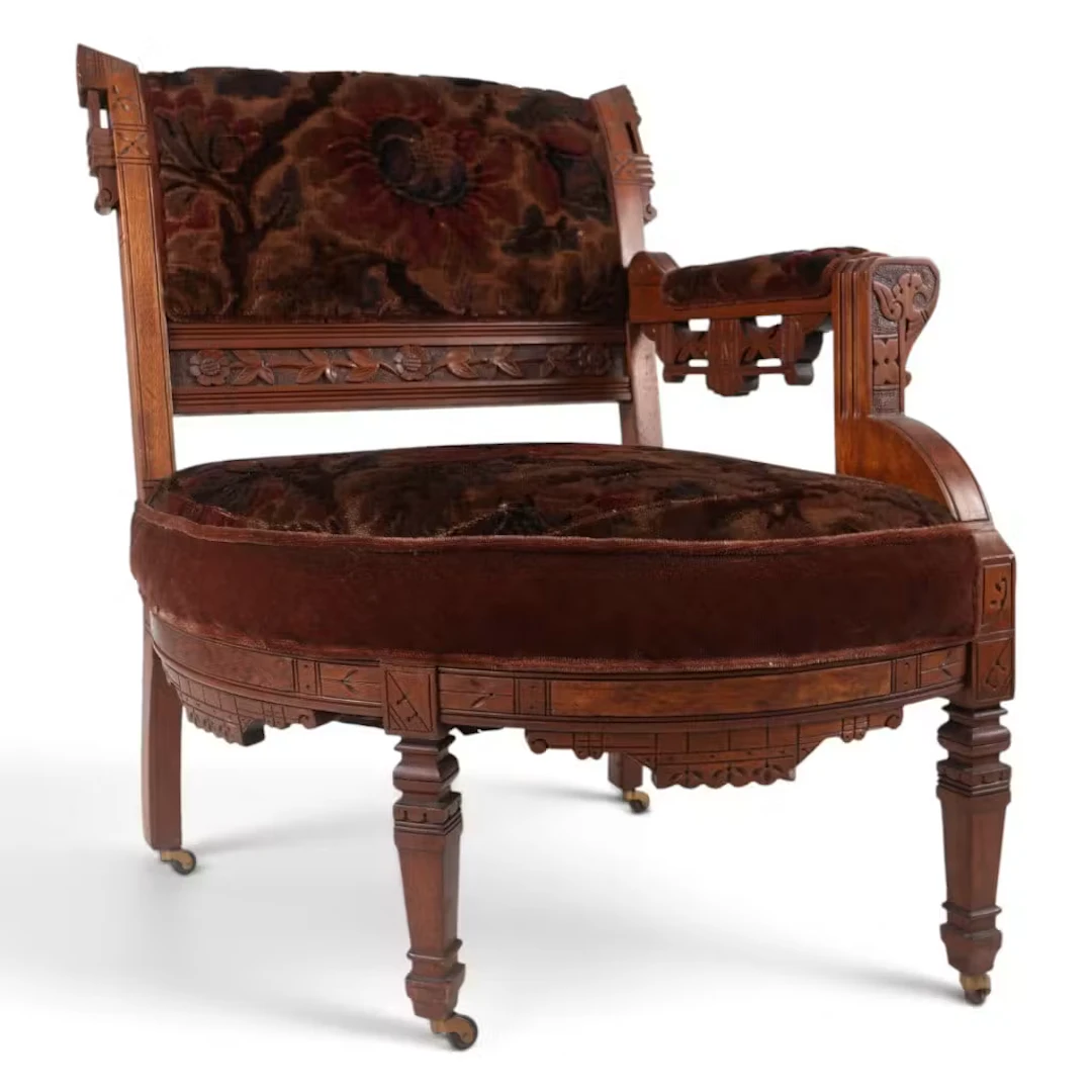 Lot 121: Aesthetic Walnut Corner Chair