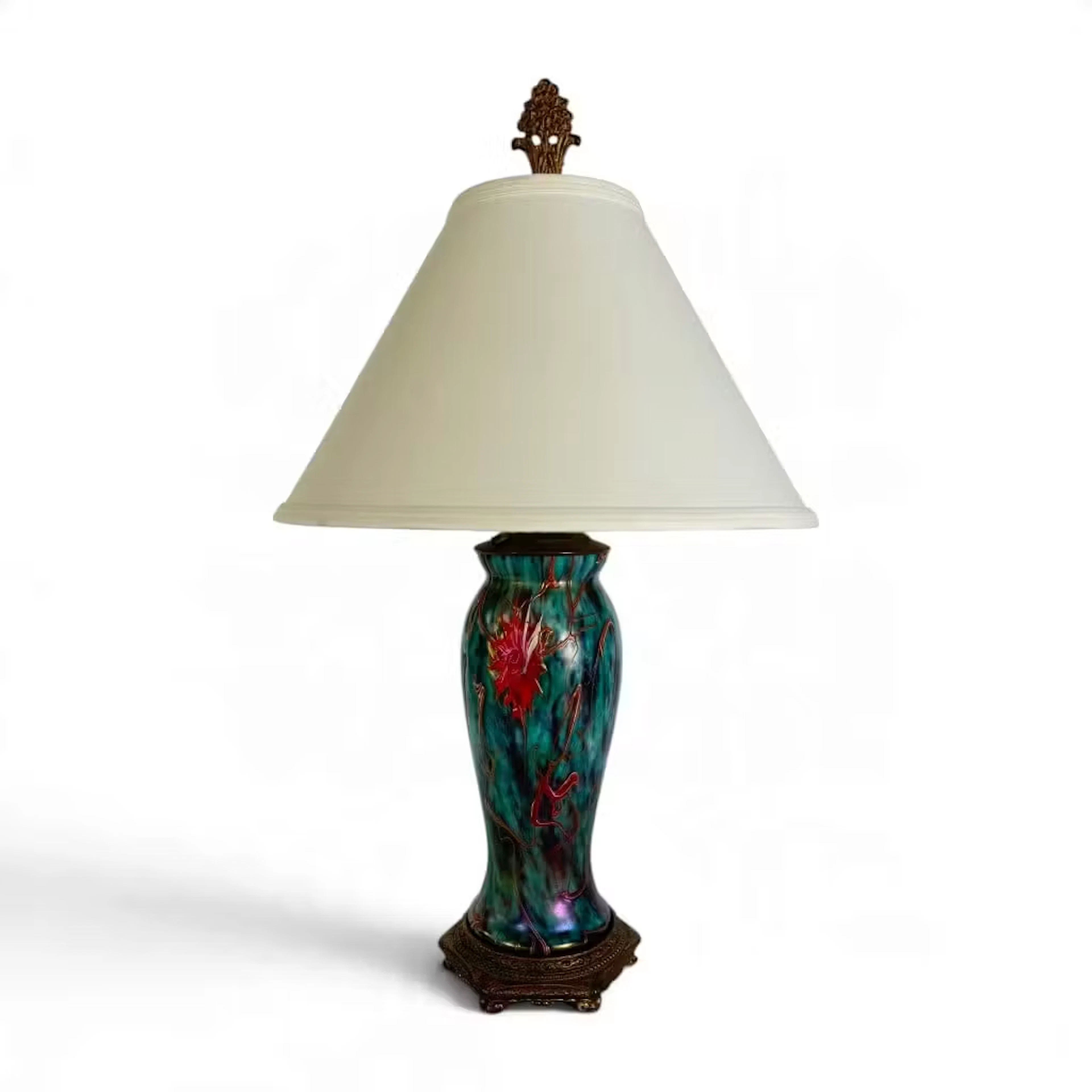 Lot 208: Art Glass Table Lamp, Possibly Loetz