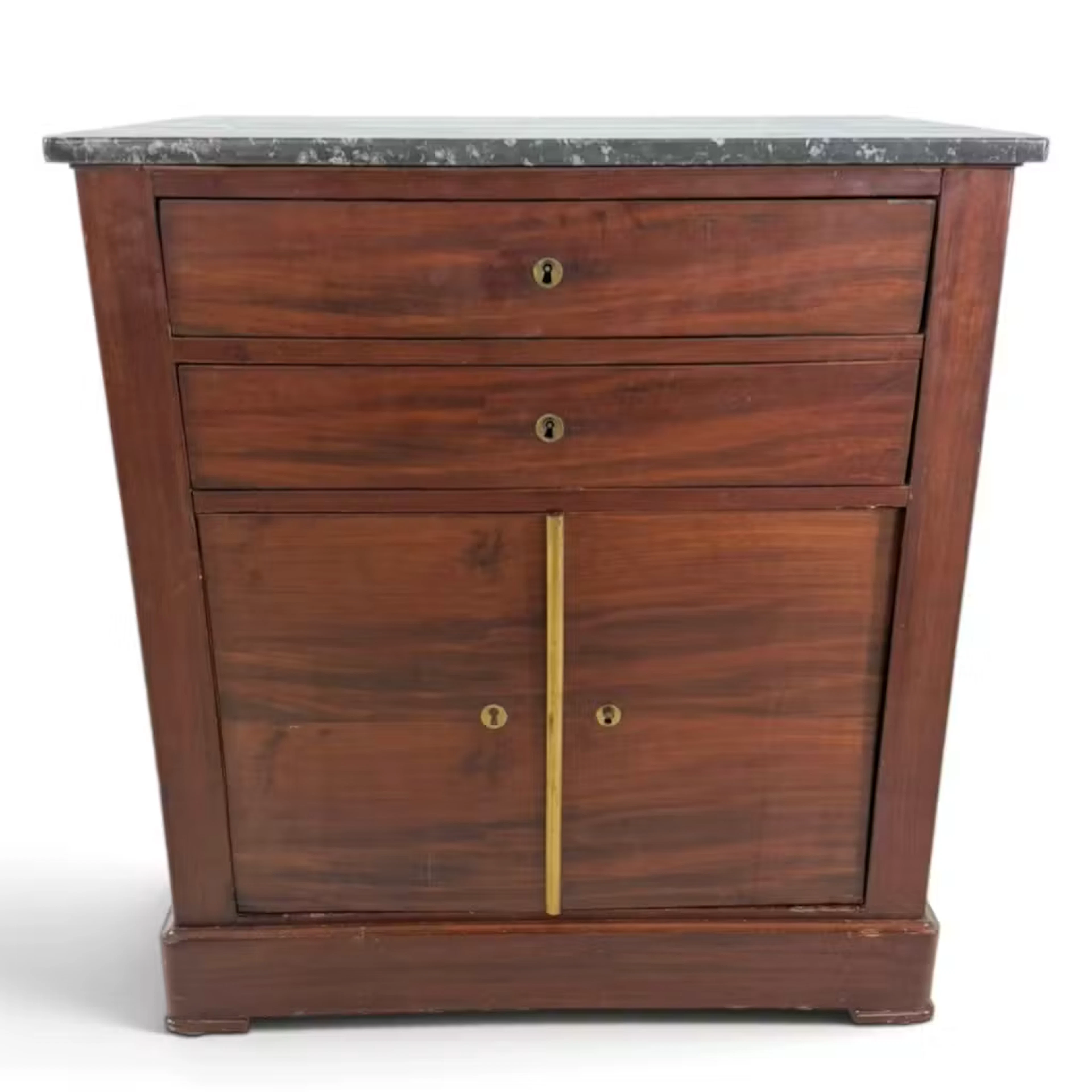 Lot 193: French Empire Mahogany Marble-Top Cabinet