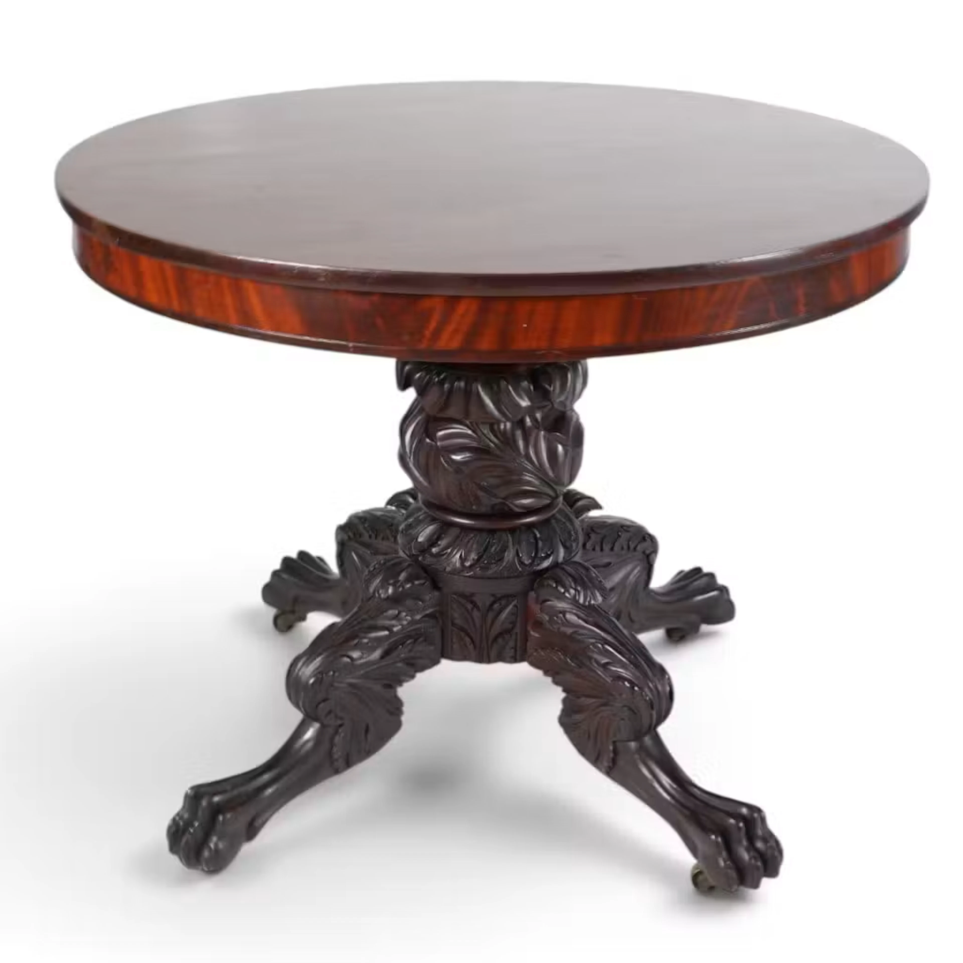 Lot 115: Classical Carved Mahogany Center Table