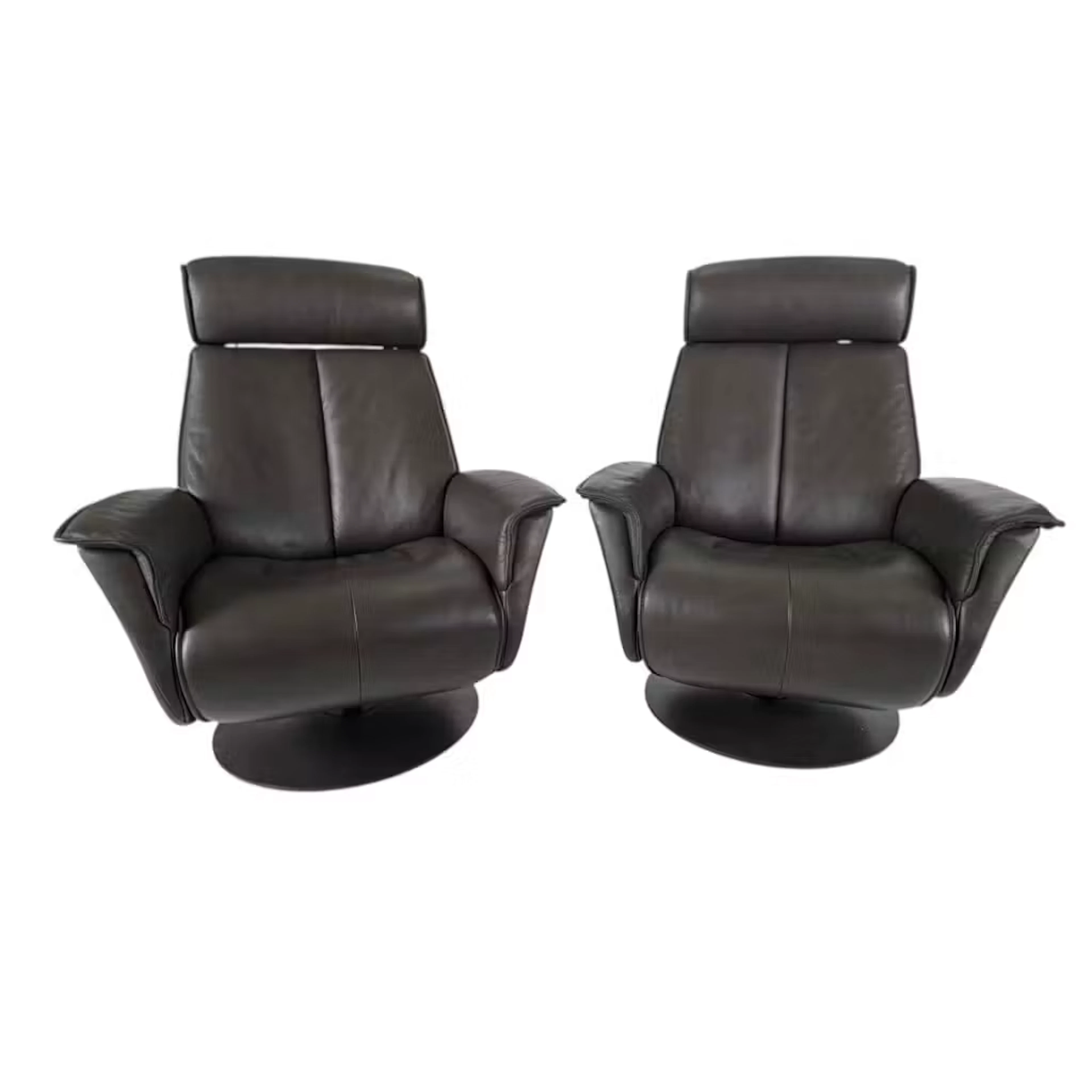 Lot 167: Pair Fjords Leather Power Reclining Chairs