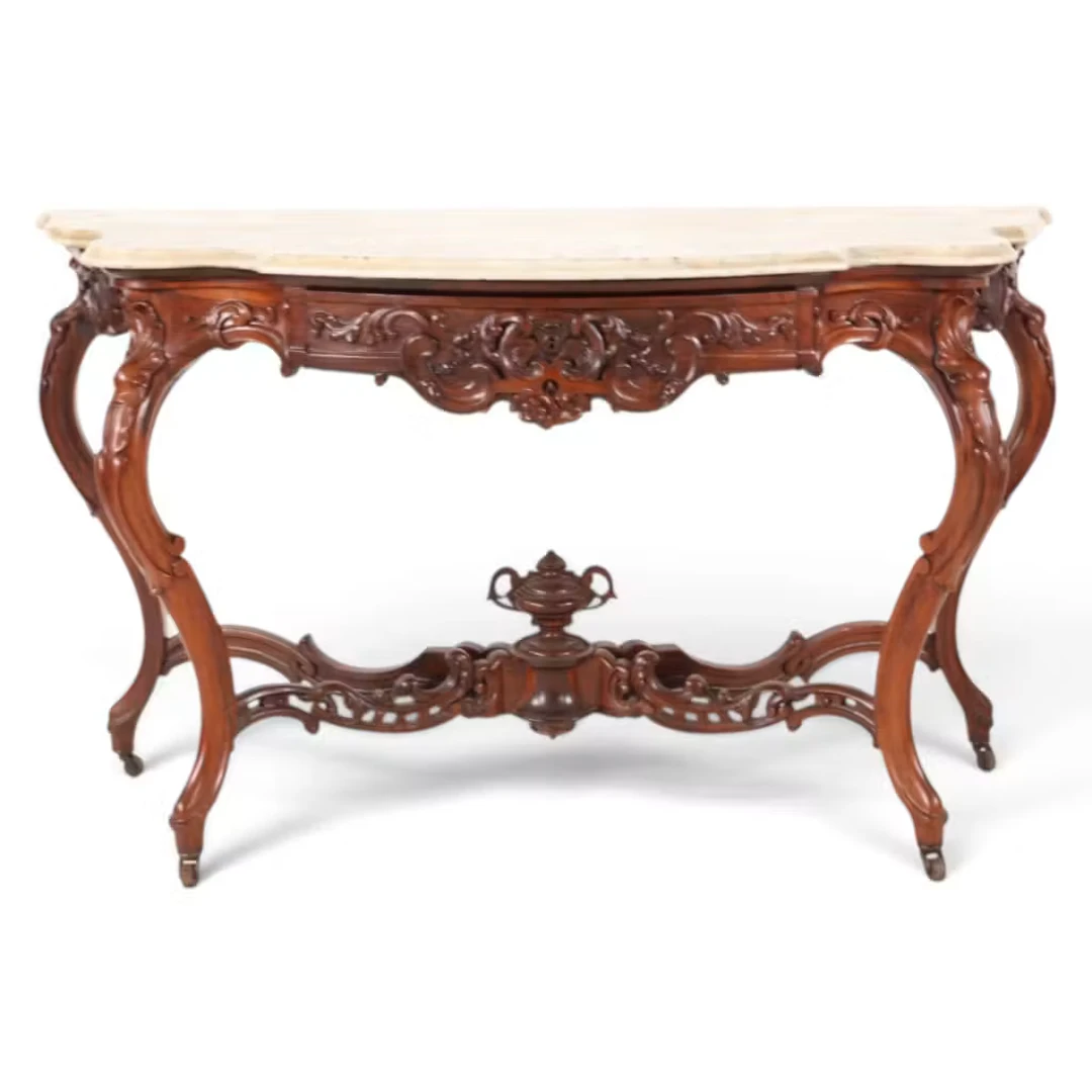 Lot 67: Meeks Attr. Rosewood Marble Console Table
