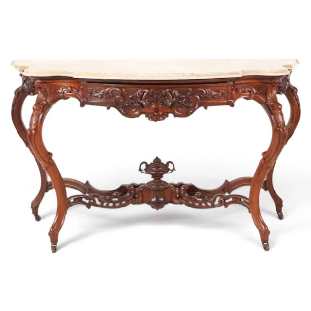 Lot 67: Meeks Attr. Rosewood Marble Console Table