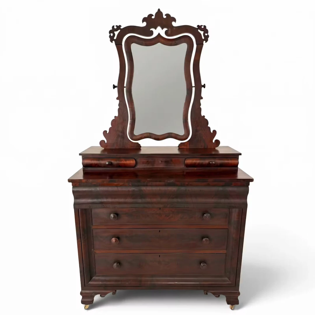 Lot 212: Late Classical Mahogany Dressing Bureau